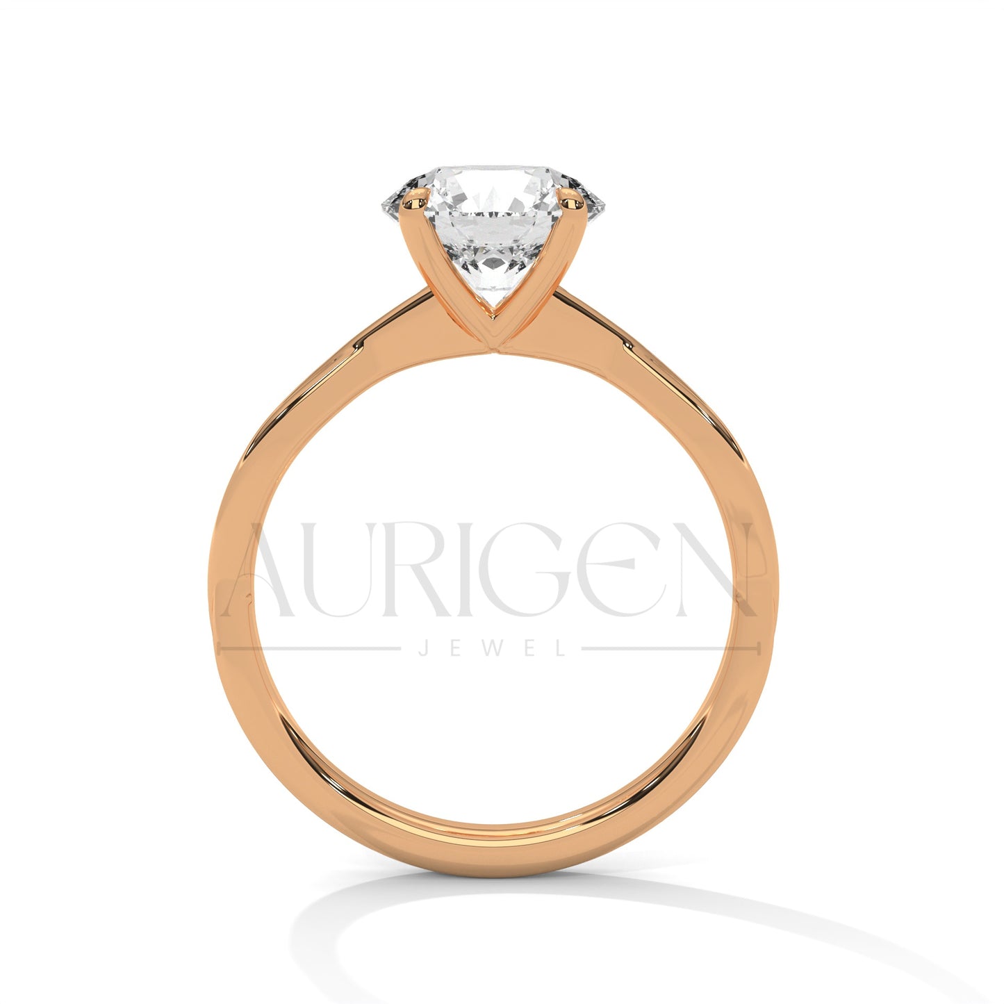 Twist Solitaire 2.00 CT Round Cut Moissanite Diamond Engagement Ring