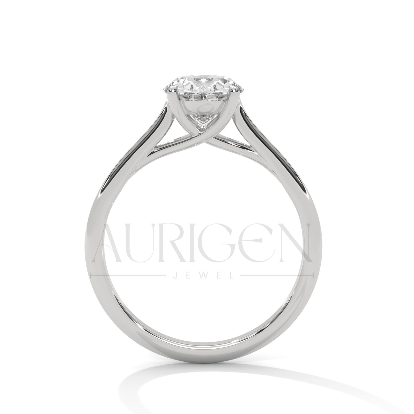 2 Ct Classic Oval Solitaire Diamond Ring in 14K Solid Gold