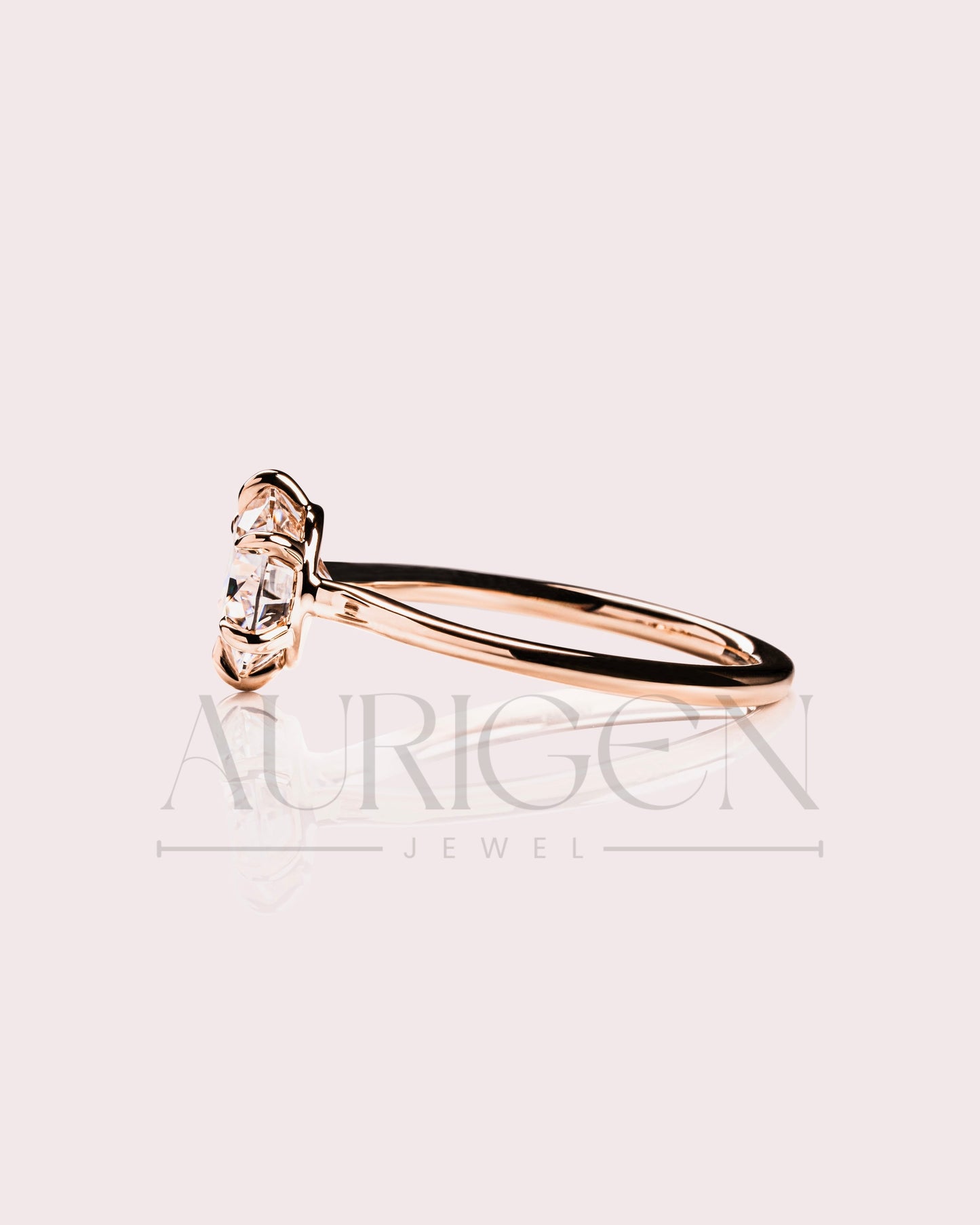 Classic Round Cut Solitaire Ring in 14K Solid Gold-Lab Grown and Moissanite Diamond