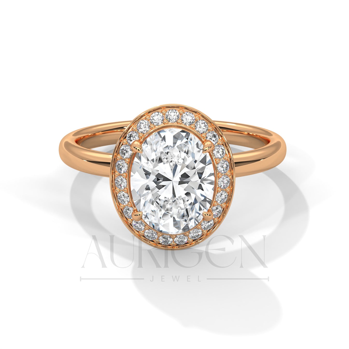 Sparkly 2.00 CT Oval Cut Moissanite Diamond Halo Engagement Ring