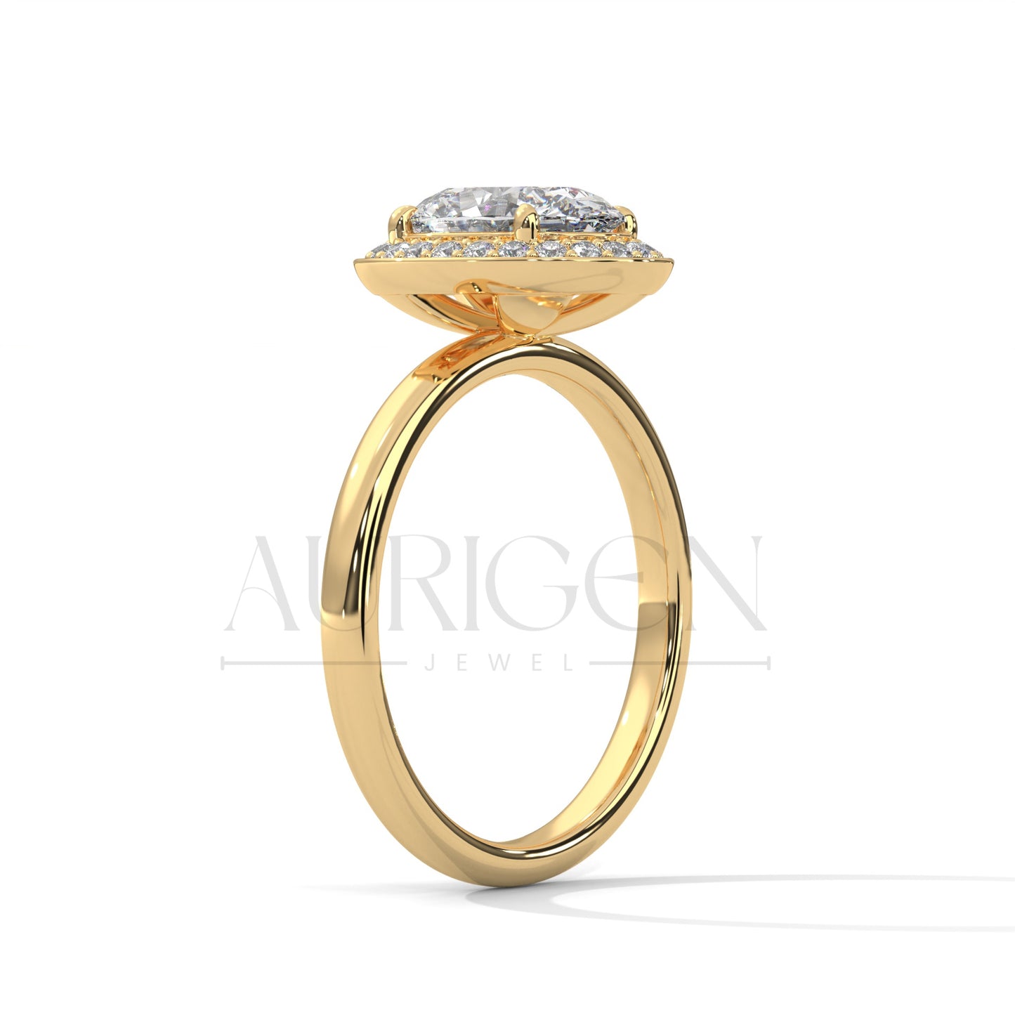 Sparkly 2.00 CT Oval Cut Moissanite Diamond Halo Engagement Ring