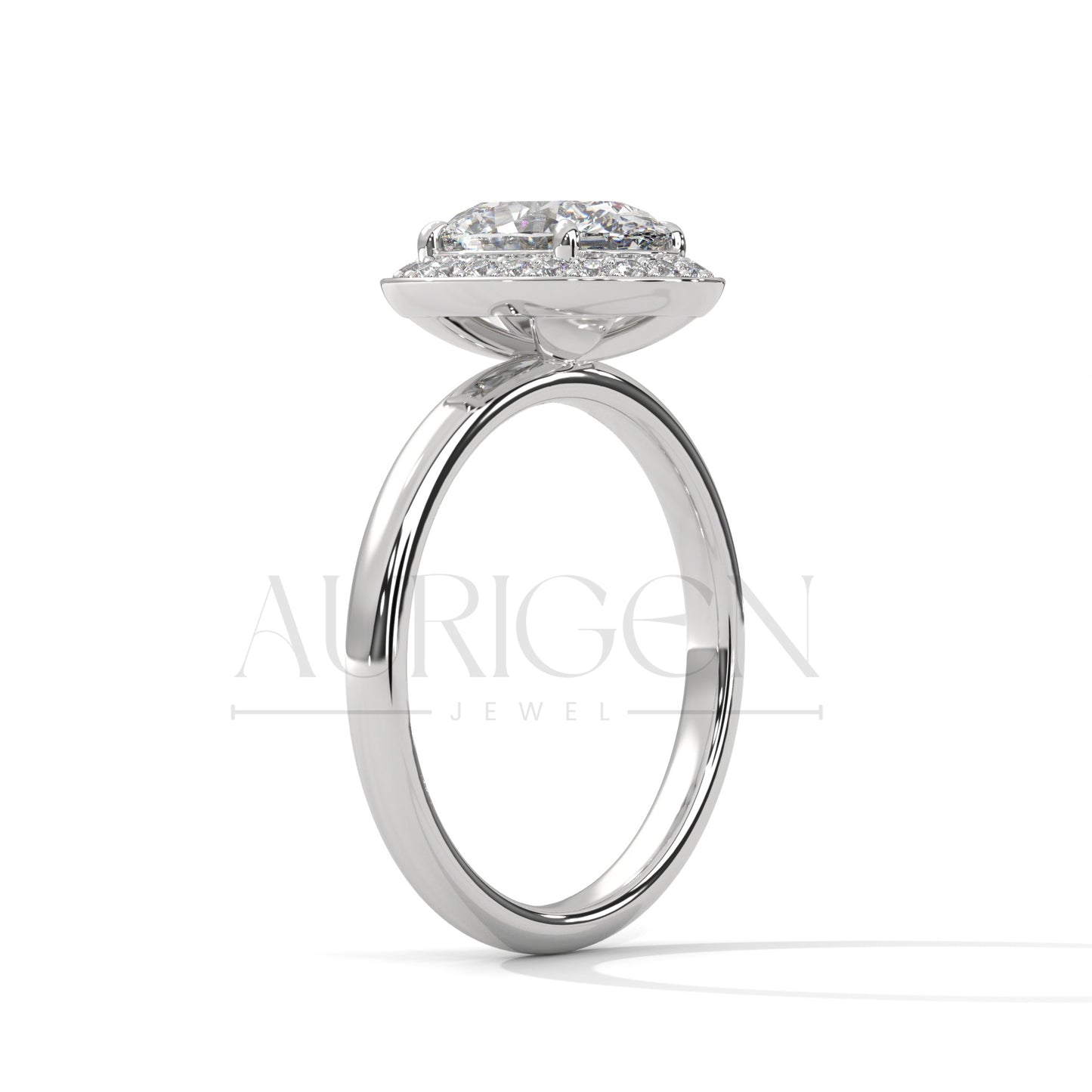 Sparkly 2.00 CT Oval Cut Moissanite Diamond Halo Engagement Ring
