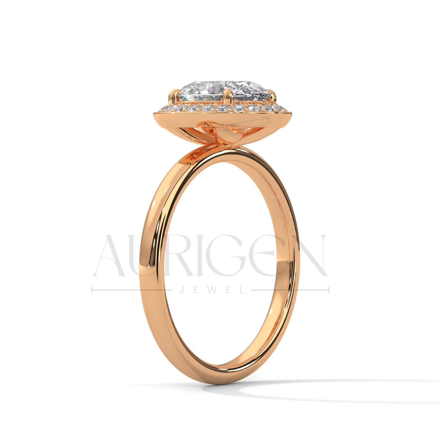 Sparkly 2.00 CT Oval Cut Moissanite Diamond Halo Engagement Ring
