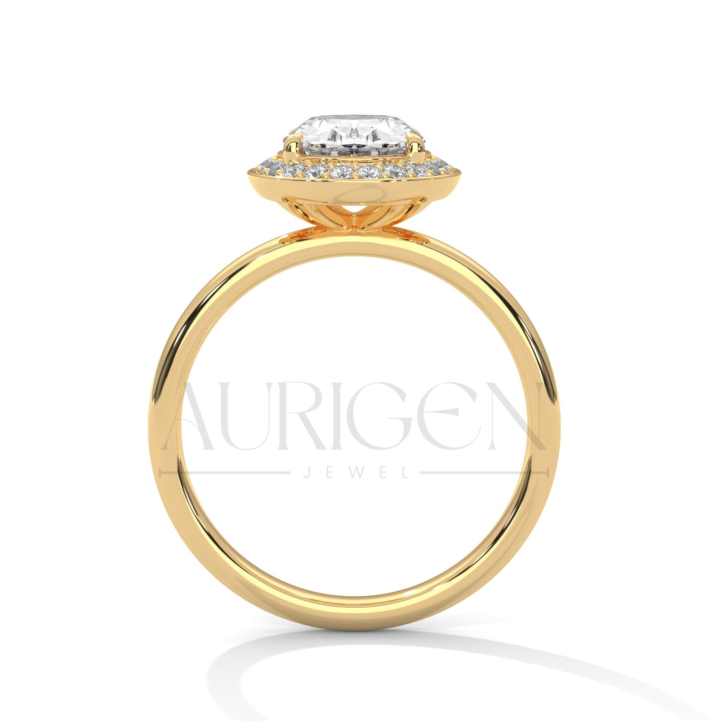 Sparkly 2.00 CT Oval Cut Moissanite Diamond Halo Engagement Ring