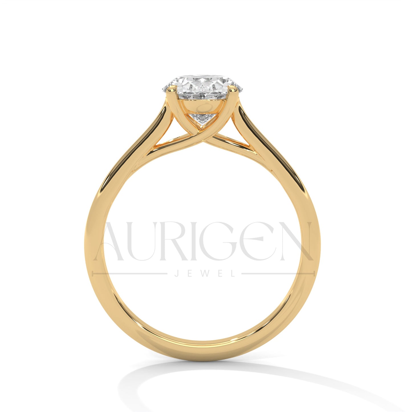2 Ct Classic Oval Solitaire Diamond Ring in 14K Solid Gold