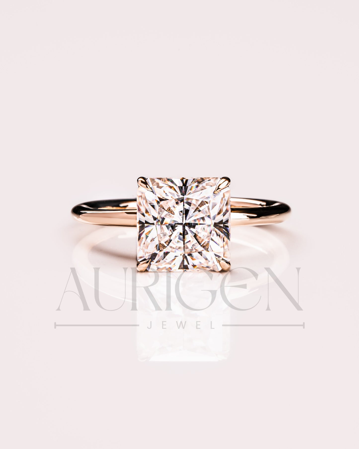 Timeless Sparkle: Princess Cut Moissanite and Lab Grown Diamond Ring