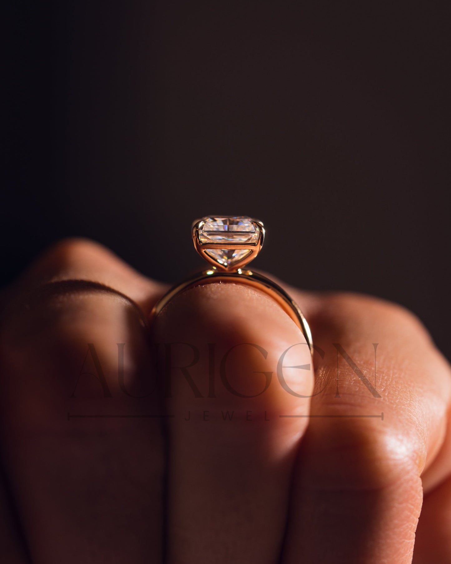 Timeless Sparkle: Princess Cut Moissanite and Lab Grown Diamond Ring