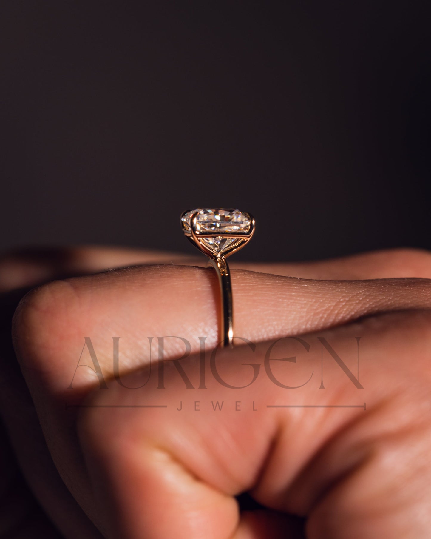Timeless Sparkle: Princess Cut Moissanite and Lab Grown Diamond Ring