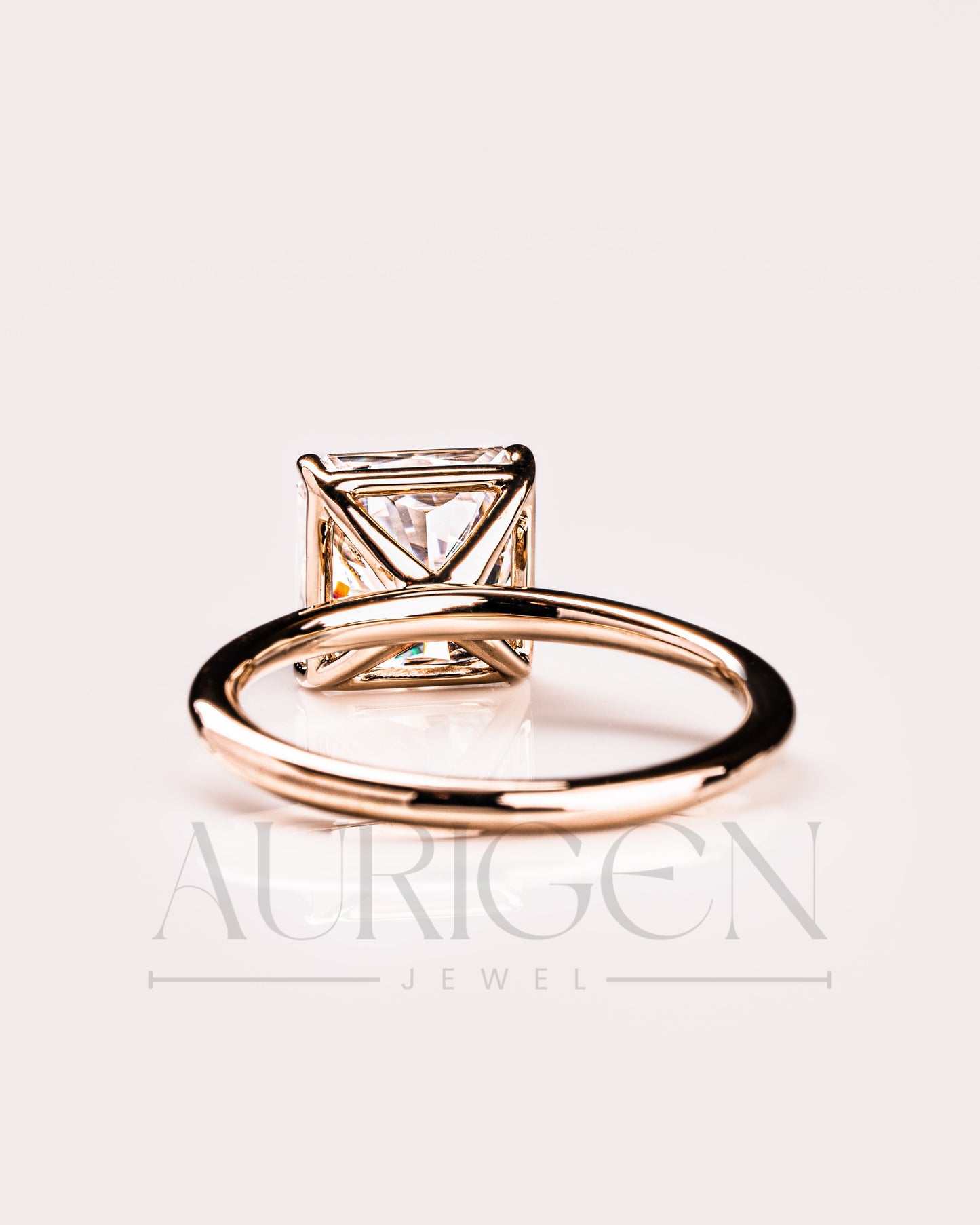 Timeless Sparkle: Princess Cut Moissanite and Lab Grown Diamond Ring