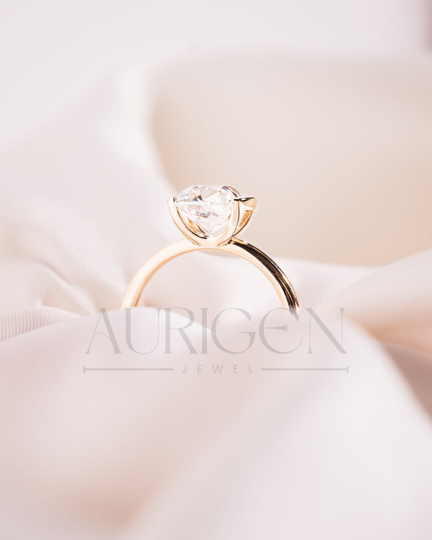 Attractive Cushion Cut Moissanite and Lab Grown Diamond Ring With Half Bezel Setting