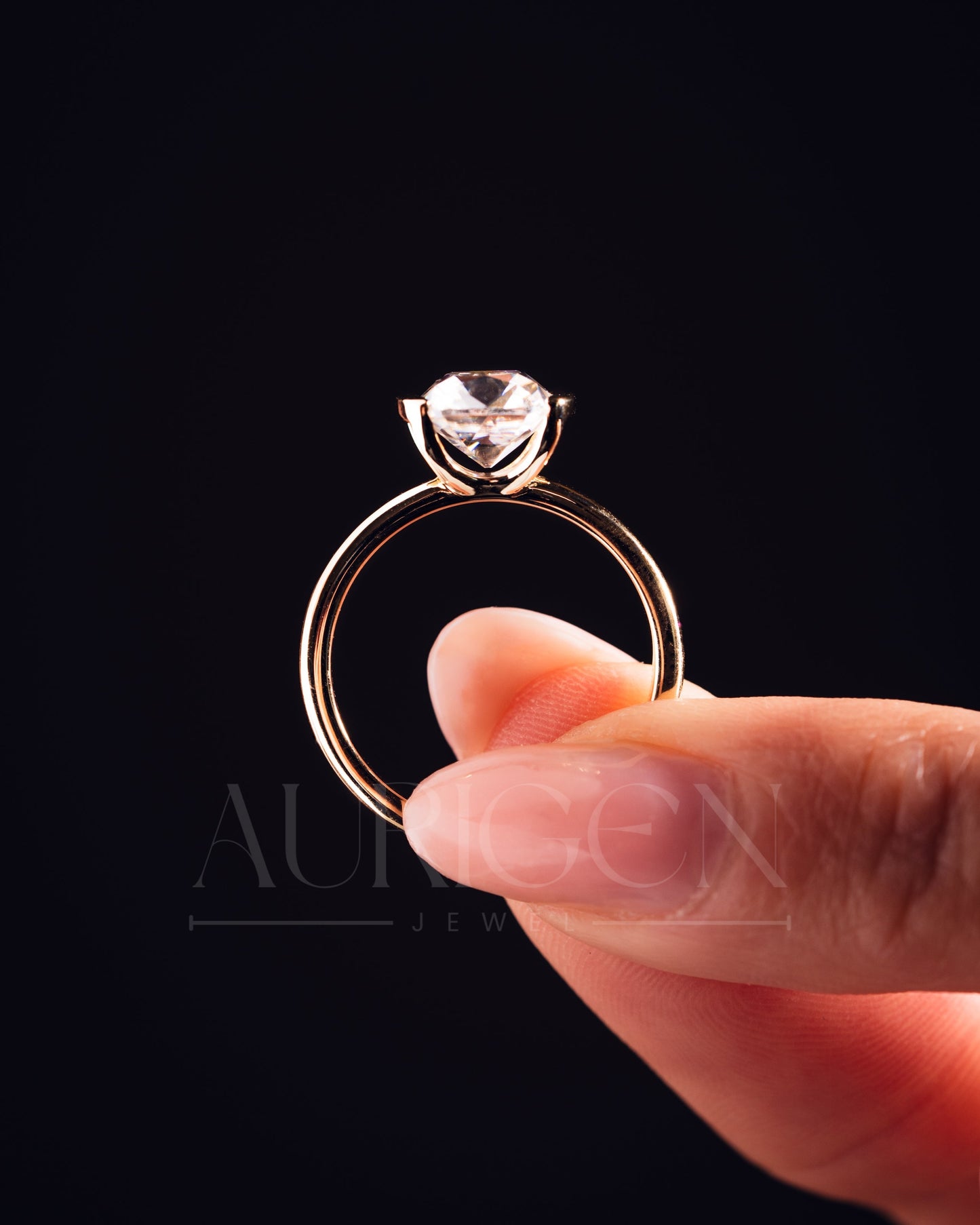 Attractive Cushion Cut Moissanite and Lab Grown Diamond Ring With Half Bezel Setting