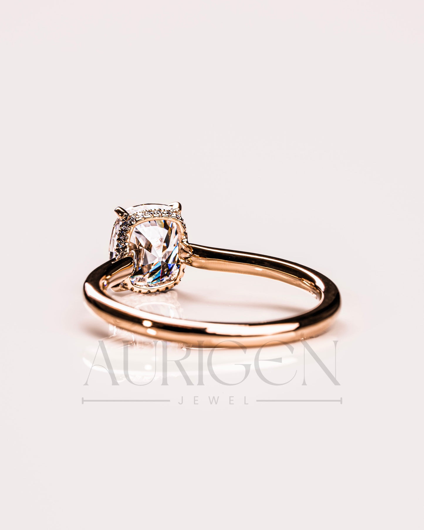 Solitaire Cushion Cut Engagement Ring - Moissanite and Lab Grown Diamond
