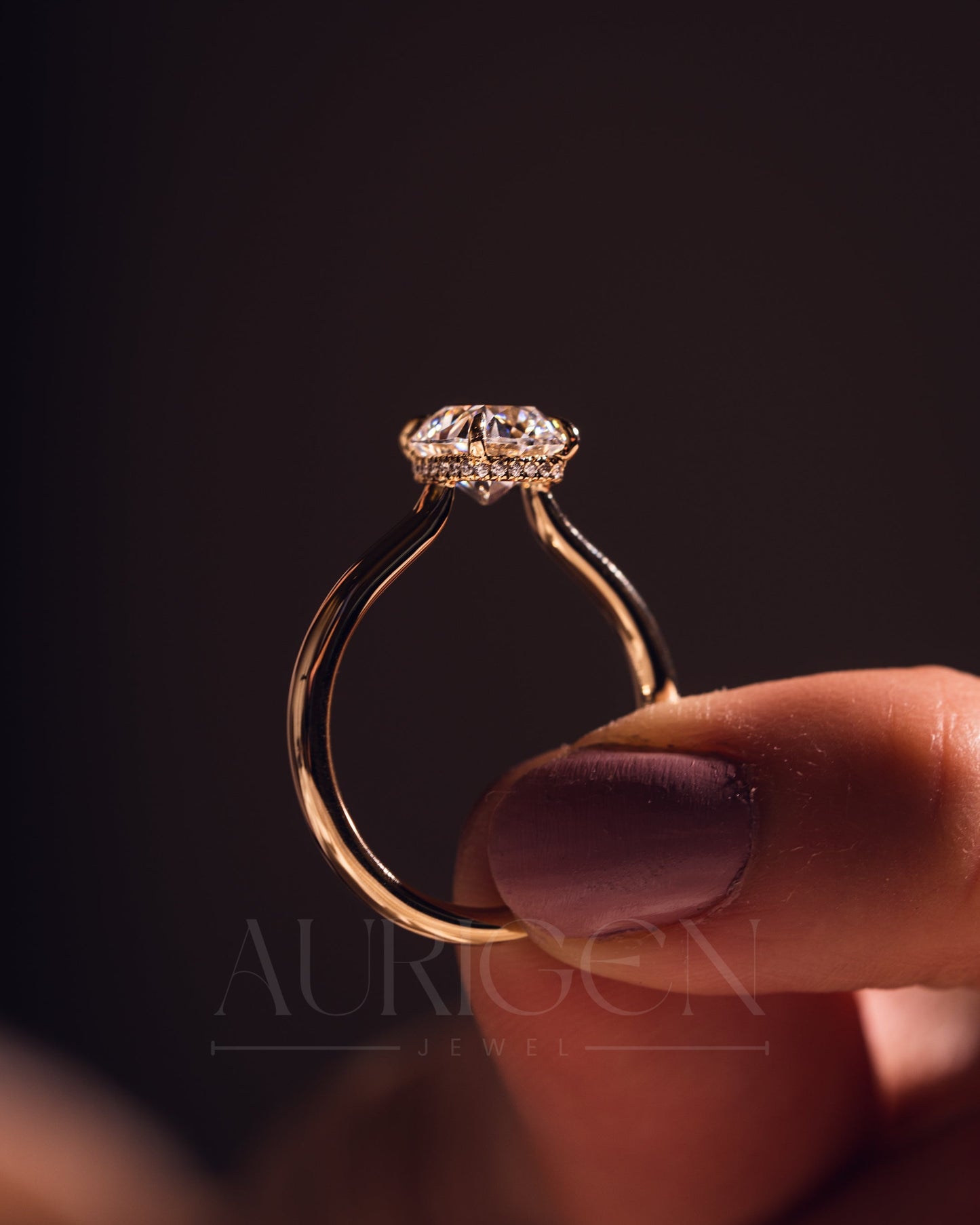 Solitaire Cushion Cut Engagement Ring - Moissanite and Lab Grown Diamond