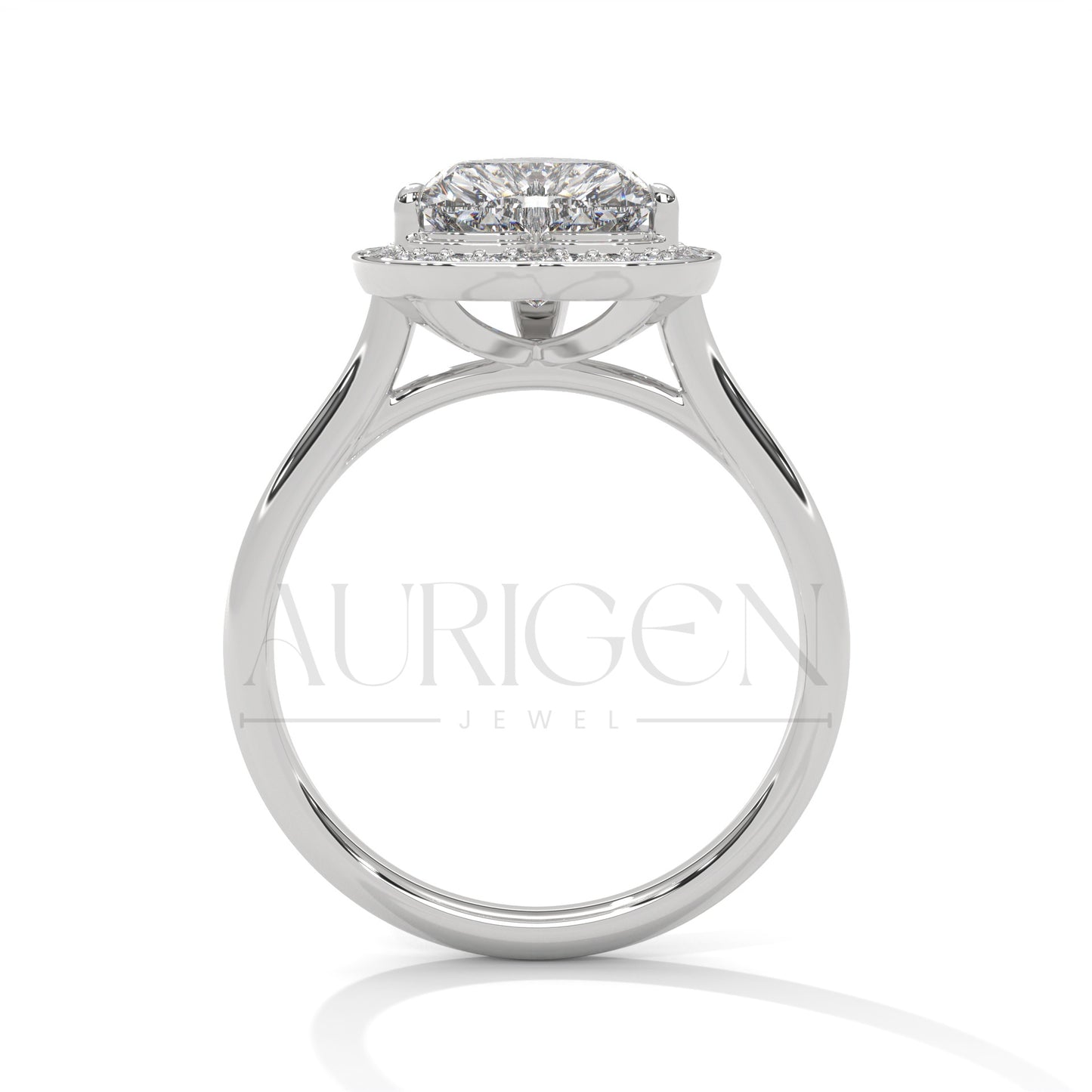 2 Ct Heart Shaped Diamond Halo Engagement Ring in 14K Solid Gold