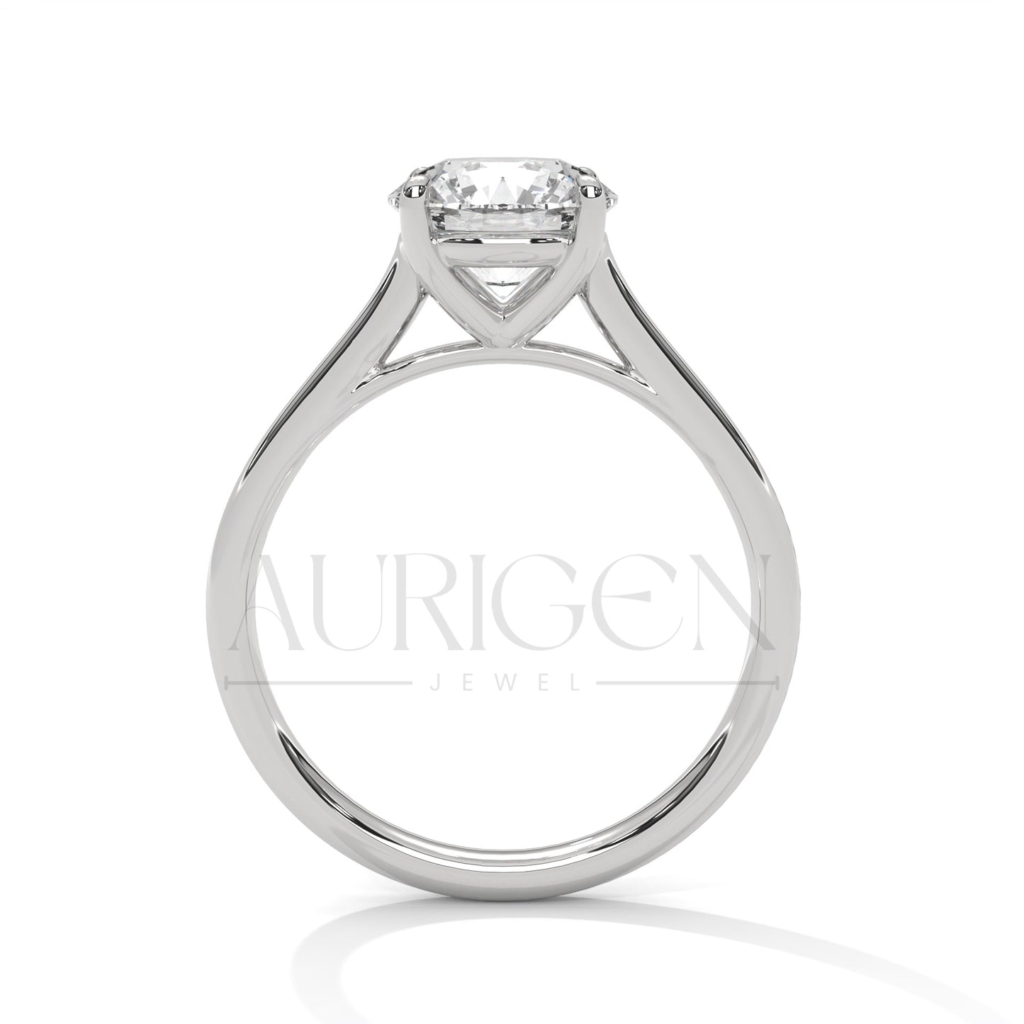 Minimalist 2.0 CT Round Diamond Solitaire Engagement Ring in 14K Solid Gold