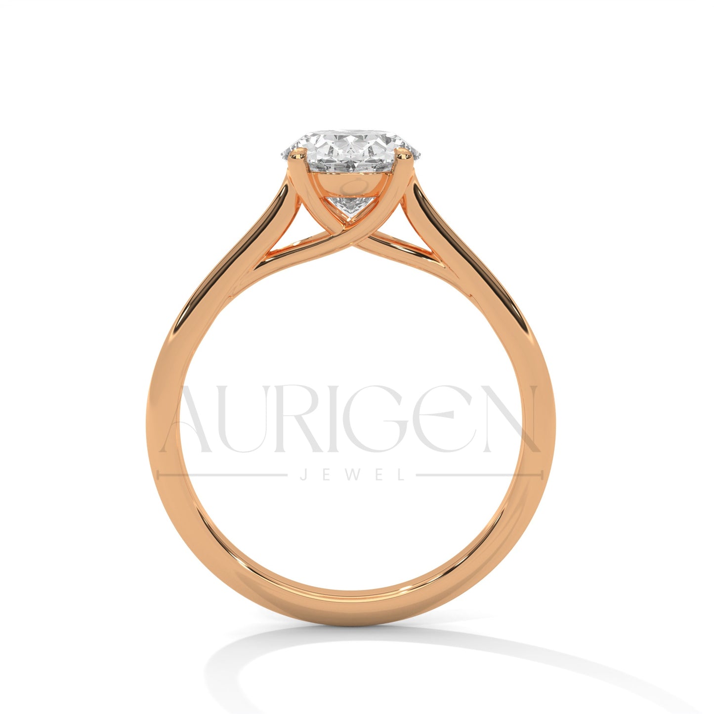 2 Ct Classic Oval Solitaire Diamond Ring in 14K Solid Gold