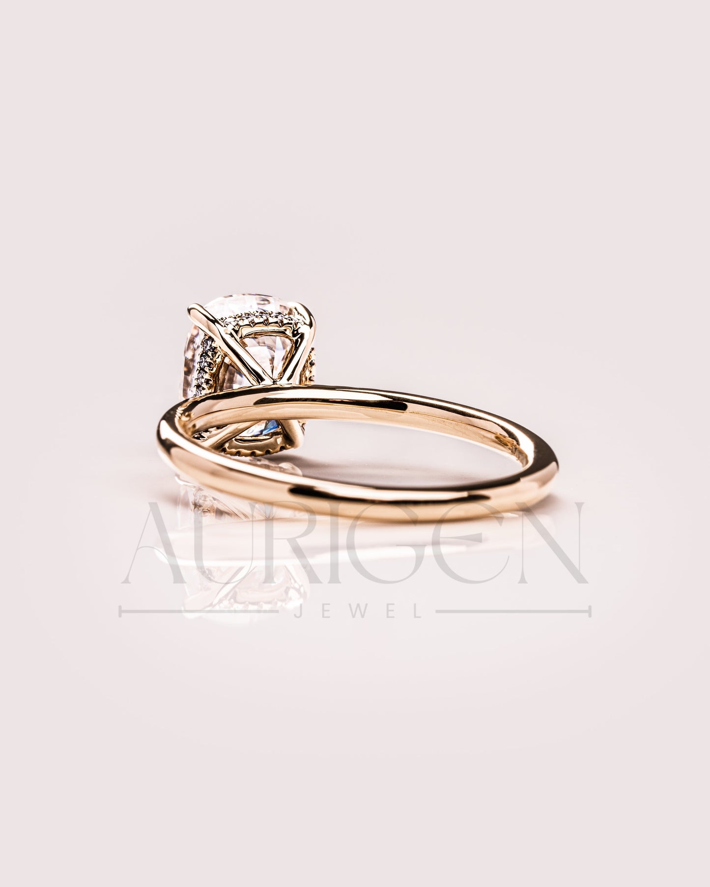 Cushion Brilliant Leb Diamond & Moissanite Diamond Engagement Ring Halo With Side Stone Engagement Ring