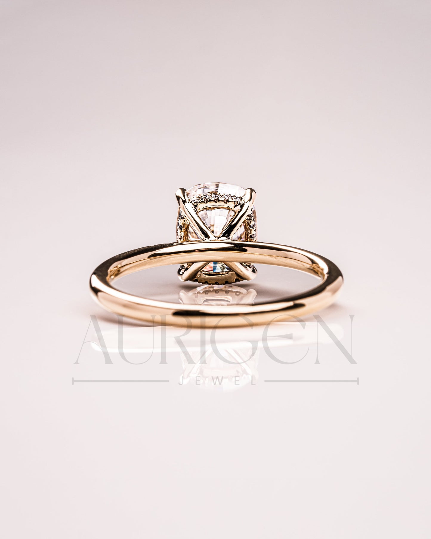 Cushion Brilliant Leb Diamond & Moissanite Diamond Engagement Ring Halo With Side Stone Engagement Ring