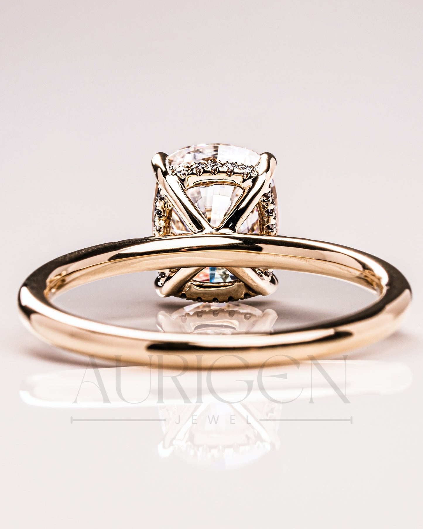 Cushion Brilliant Leb Diamond & Moissanite Diamond Engagement Ring Halo With Side Stone Engagement Ring