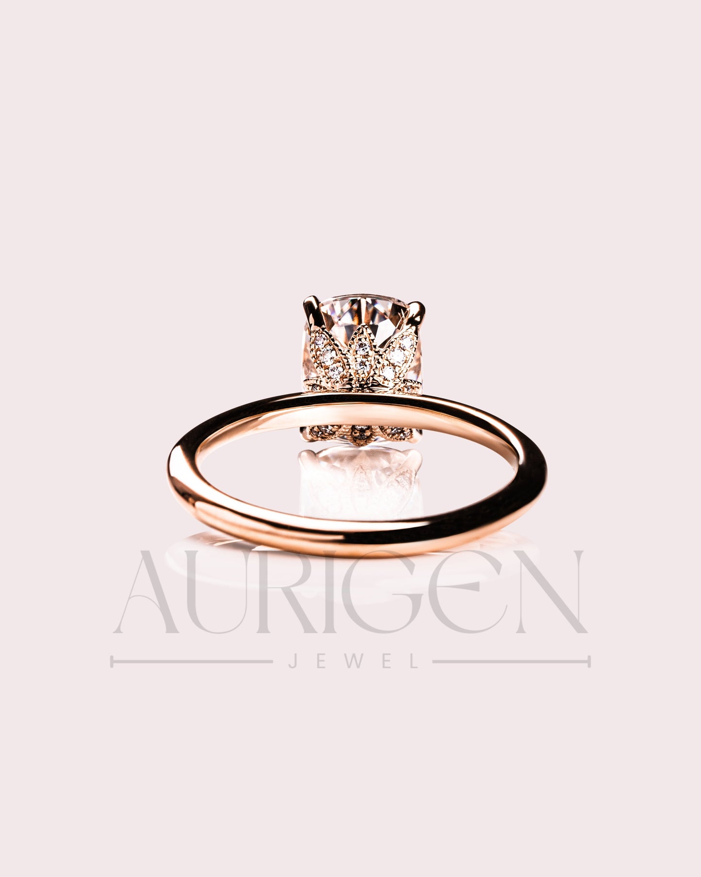Elongated Cushion Cut Moissanite and Lab Grown Diamond Ring