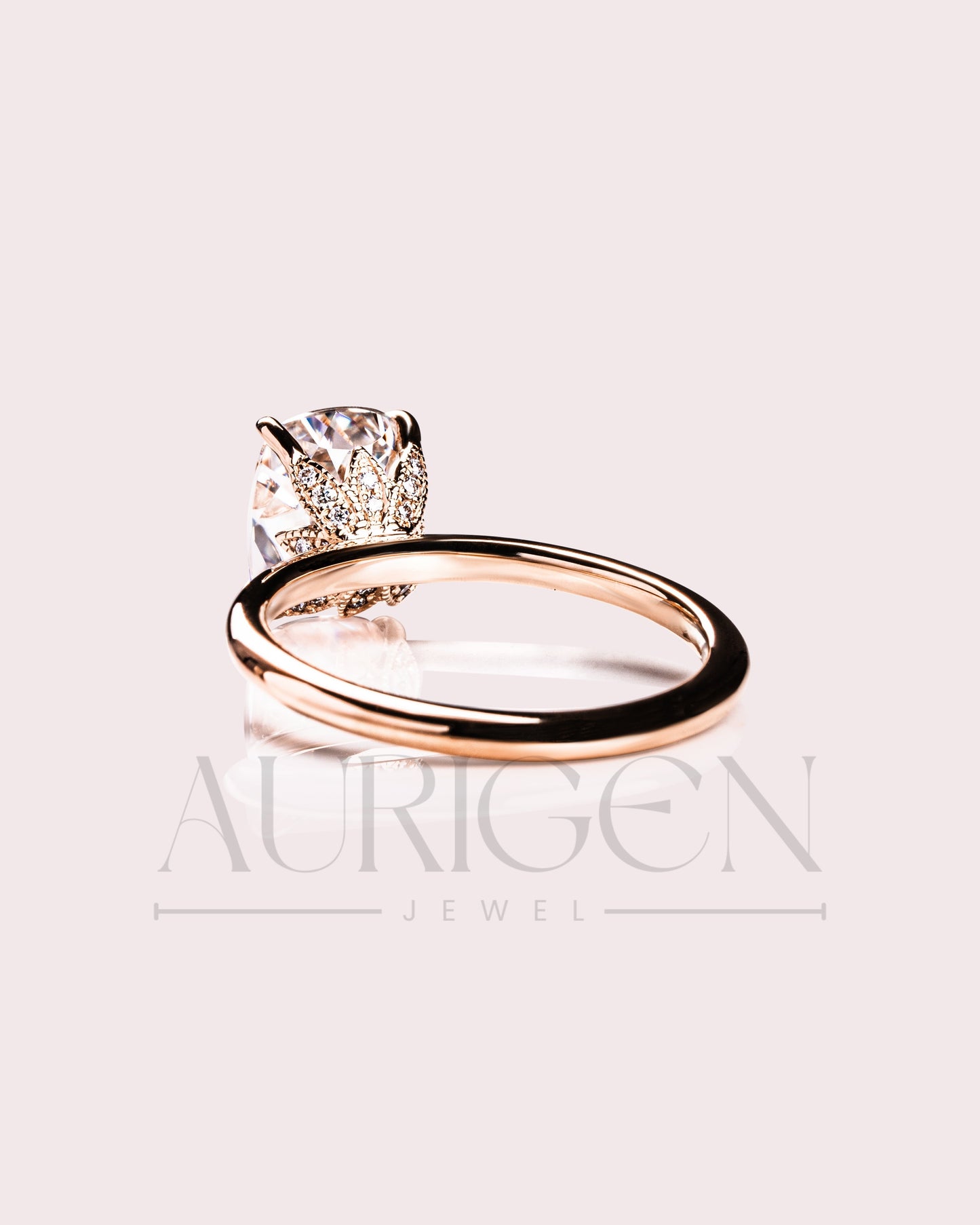 Elongated Cushion Cut Moissanite and Lab Grown Diamond Ring