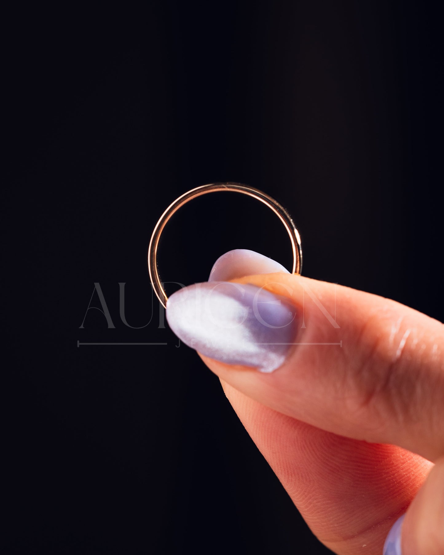 Unisex 14K Solid Gold Simple Wedding or Stack Band