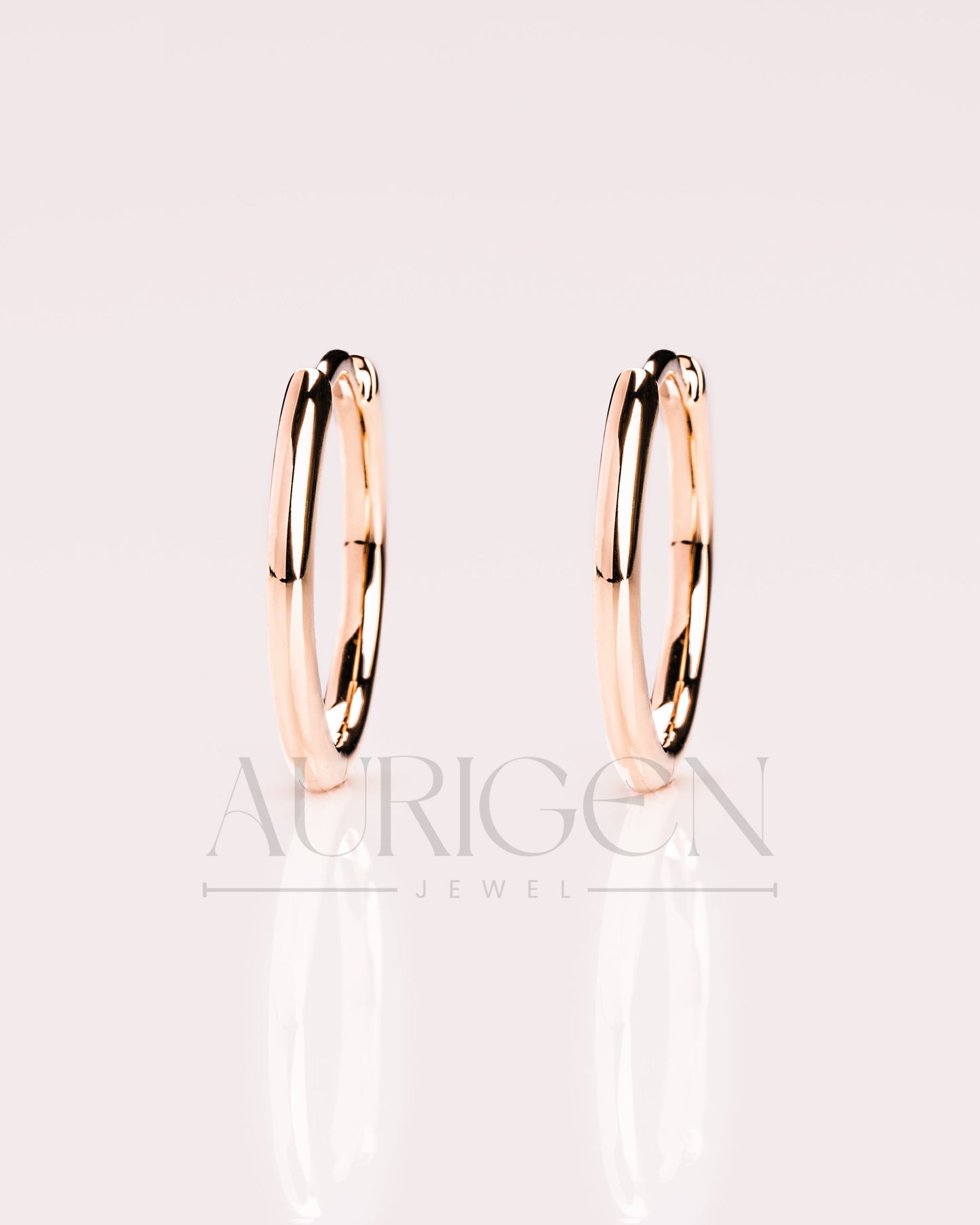 Classic 14k Solid Gold Hoop Earrings