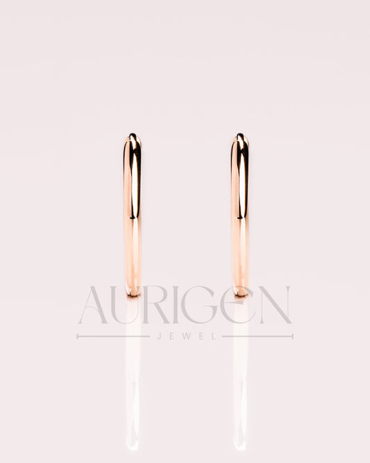 Classic 14k Solid Gold Hoop Earrings