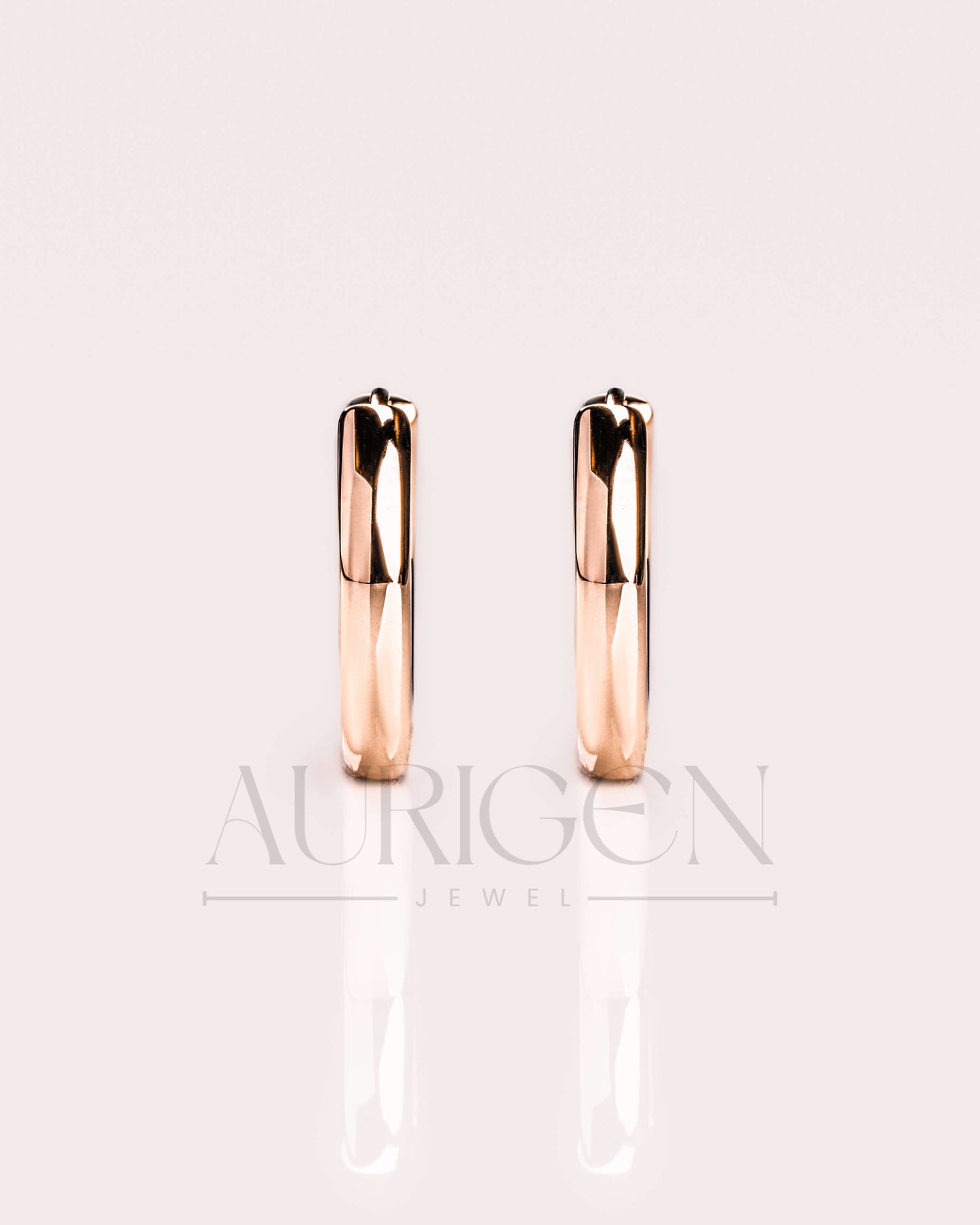 Round Cut Moissanite and Lab Grown Diamond 14k Rose Gold Huggie Hoop Earrings