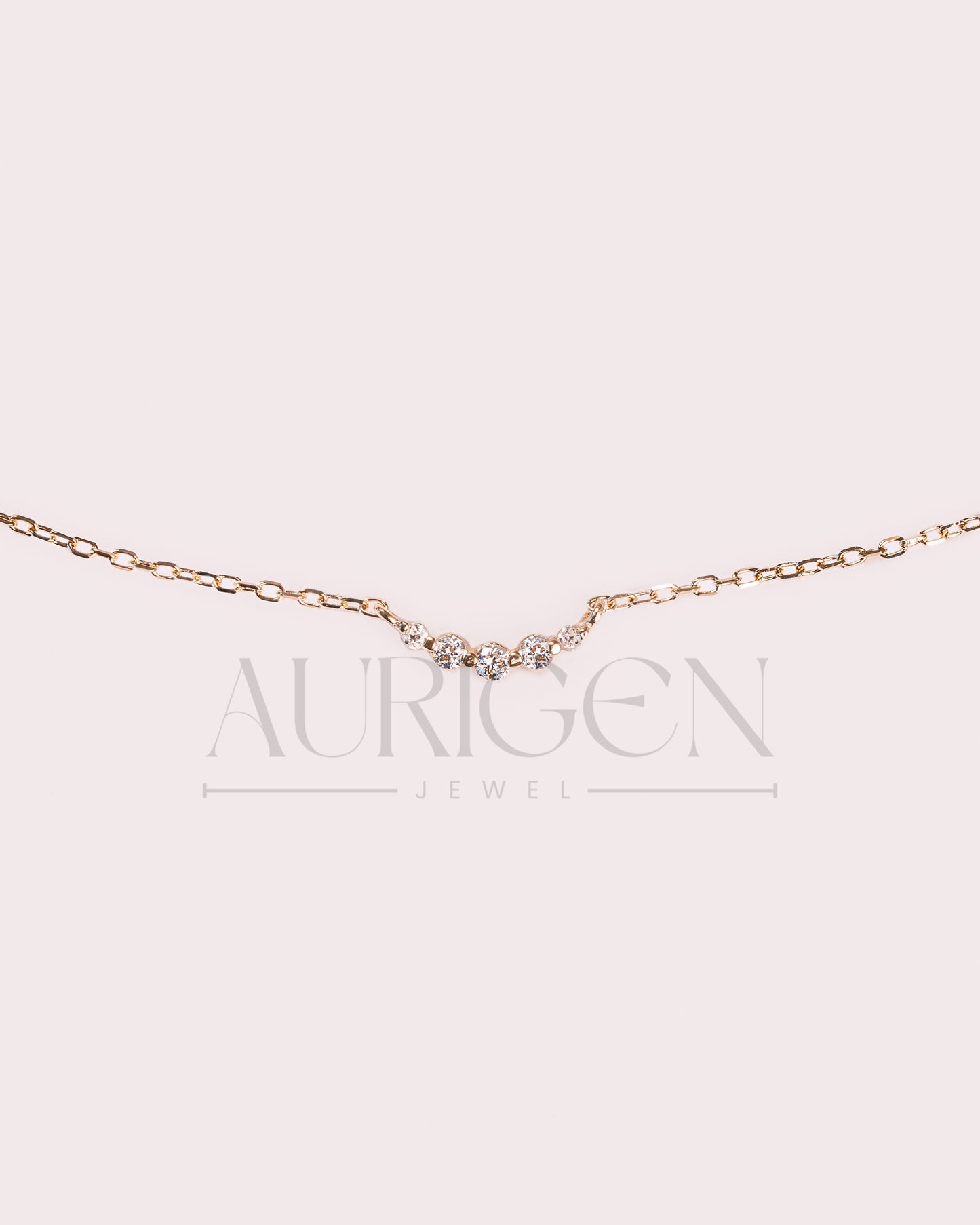 14K Solid Gold Round Cut Moissanite and Lab Grown Diamond Necklace