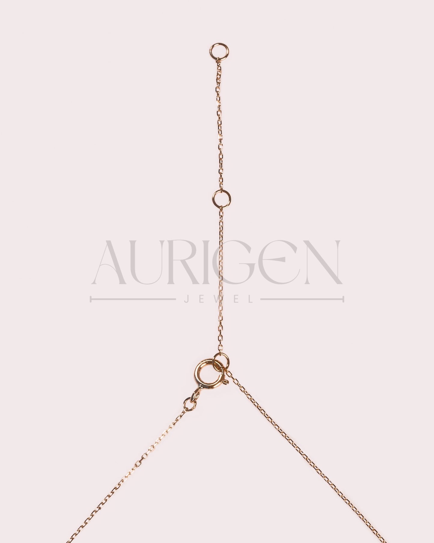 14K Solid Gold Round Cut Moissanite and Lab Grown Diamond Necklace