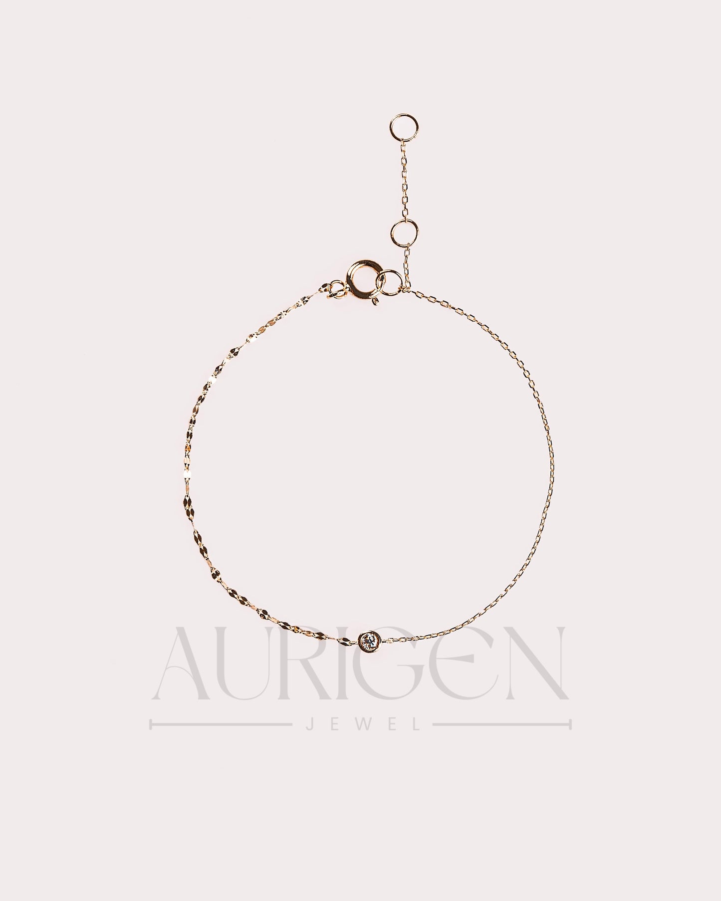 Elegant Round Cut Moissanite and Lab Grown Diamond Rose Gold Bezel Setting Bracelet