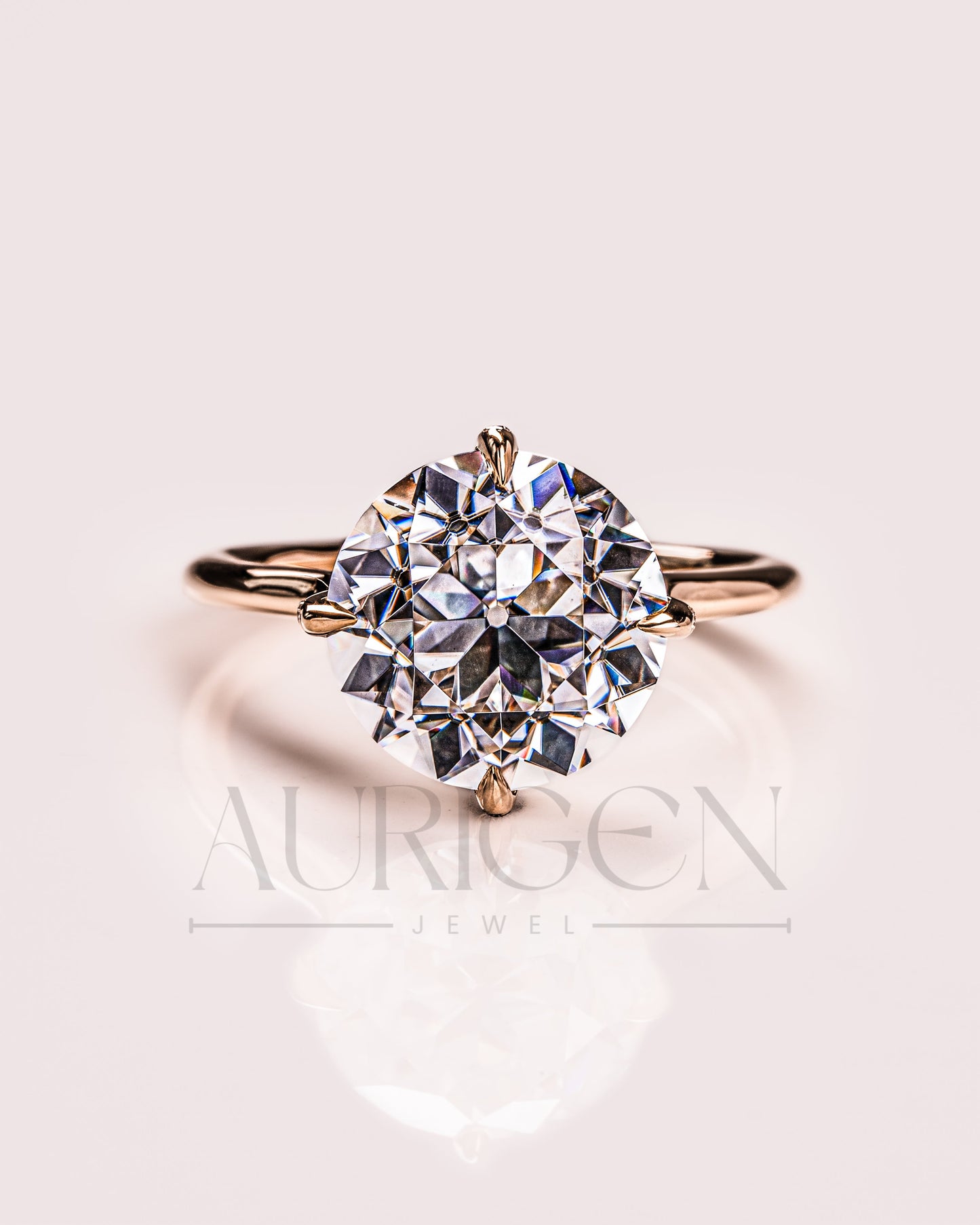 Round Cut Solitaire Engagement Ring - Moissanite and Lab Grown Diamond