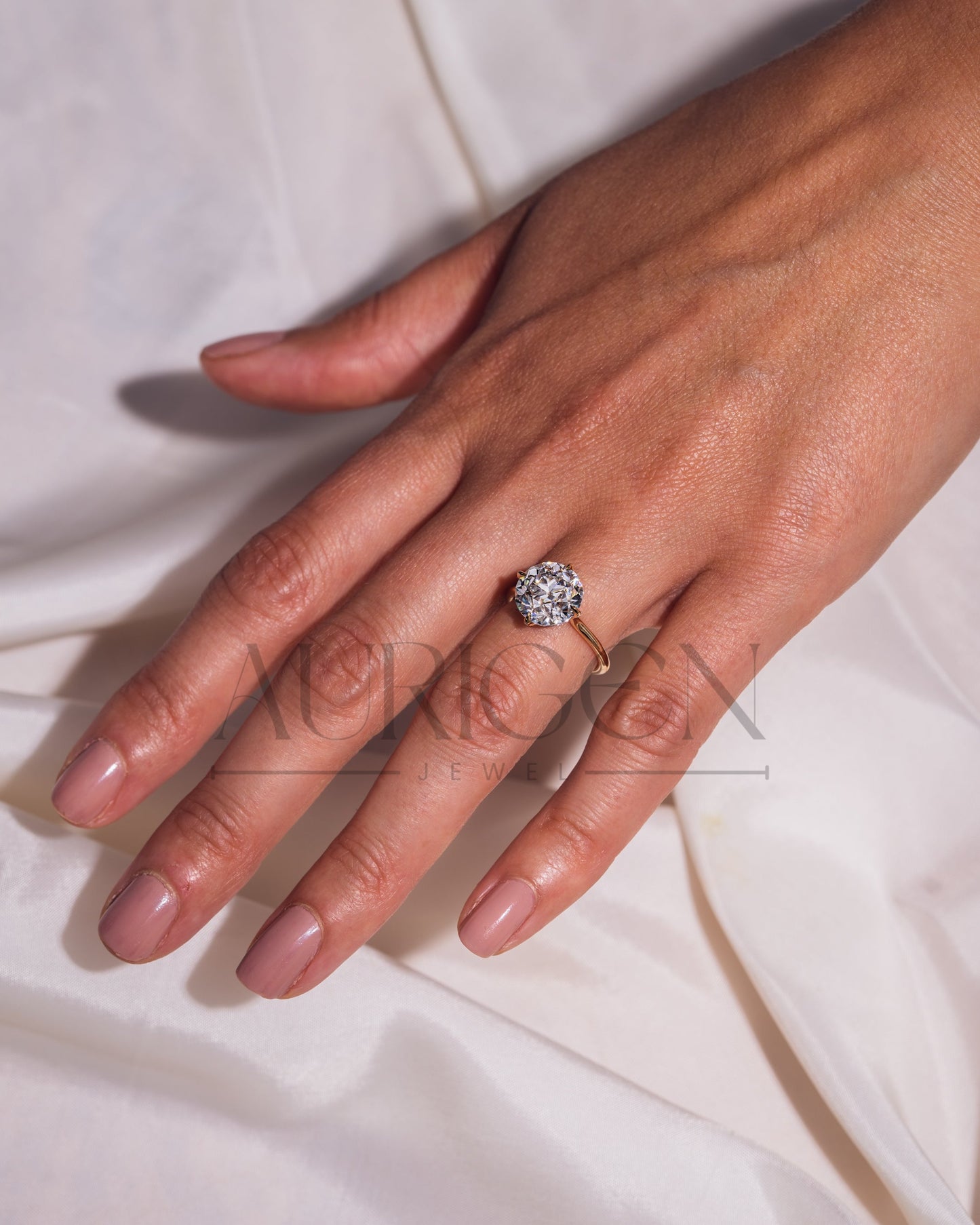 Round Cut Solitaire Engagement Ring - Moissanite and Lab Grown Diamond