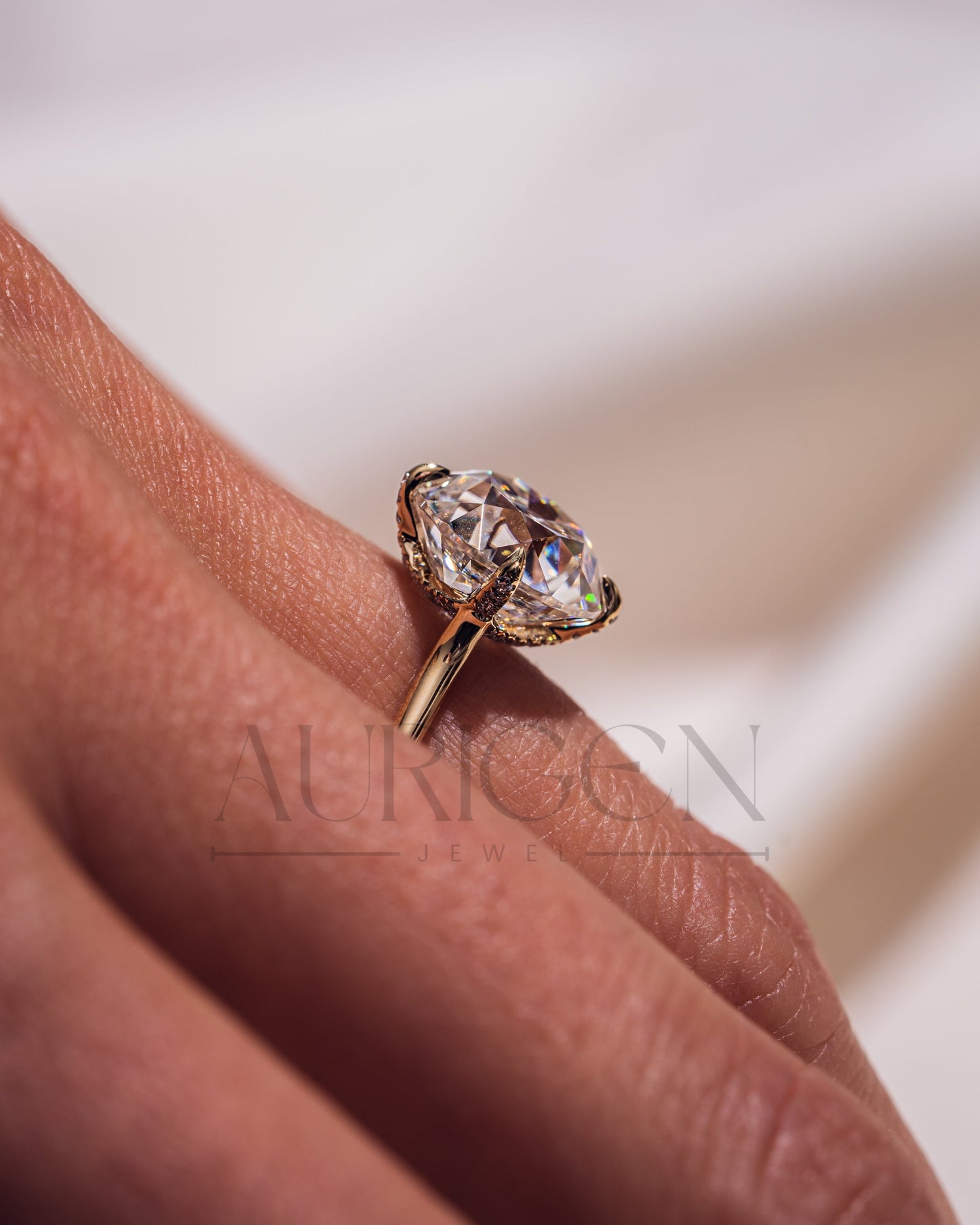 Round Cut Solitaire Engagement Ring - Moissanite and Lab Grown Diamond