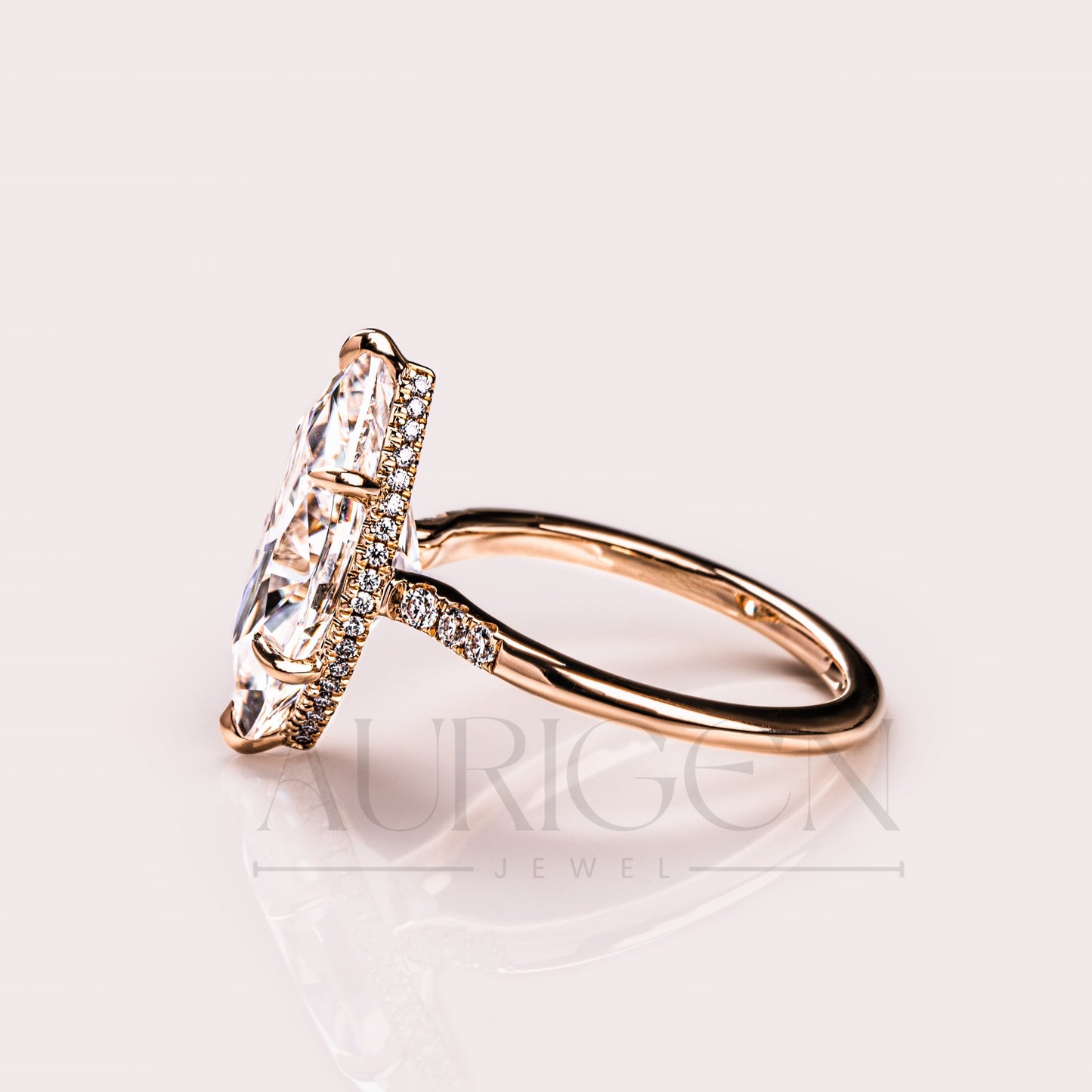 2.5 Ct Marquise Cut Moissanite Engagement Ring 6-Prong Set With Side Diamond 14K Solid Gold Ring