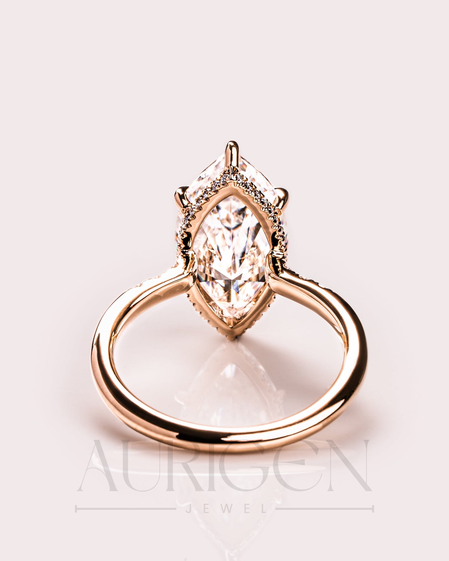 2.5 Ct Marquise Cut Moissanite Engagement Ring 6-Prong Set With Side Diamond 14K Solid Gold Ring
