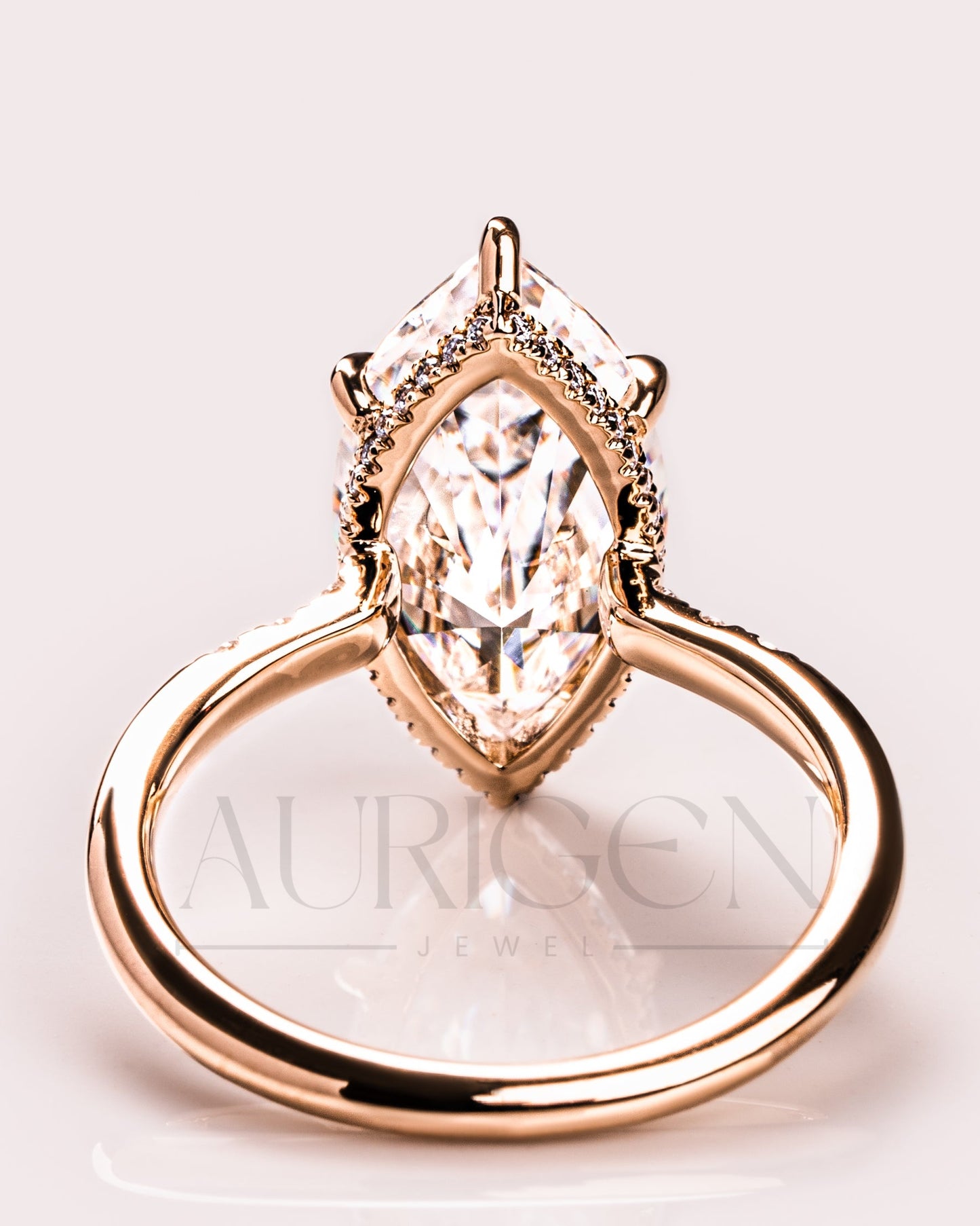 2.5 Ct Marquise Cut Moissanite Engagement Ring 6-Prong Set With Side Diamond 14K Solid Gold Ring