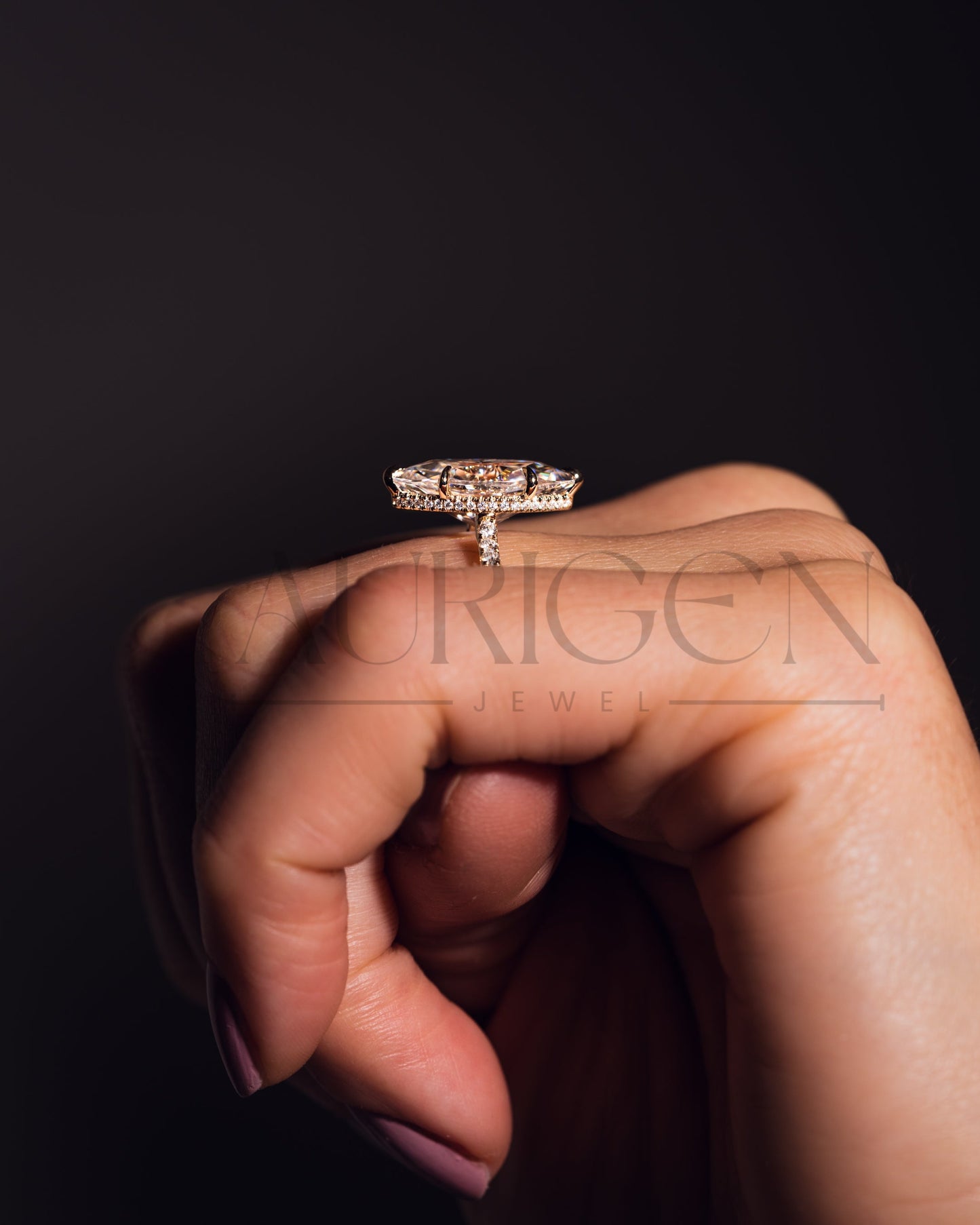 2.5 Ct Marquise Cut Moissanite Engagement Ring 6-Prong Set With Side Diamond 14K Solid Gold Ring