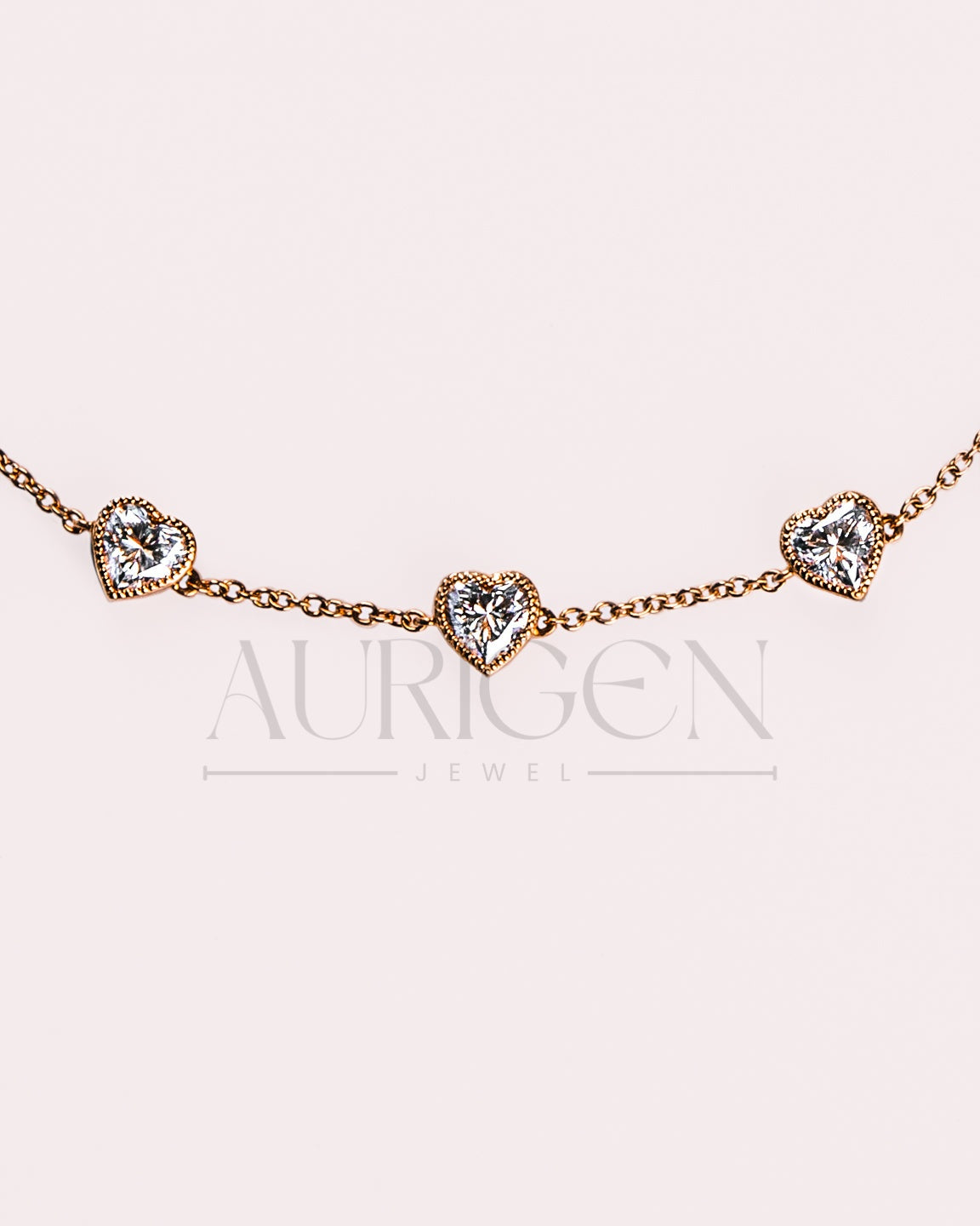 Classic Heart Cut Moissanite and Lab Grown Diamond Bracelet With Milgrain Bezel Setting