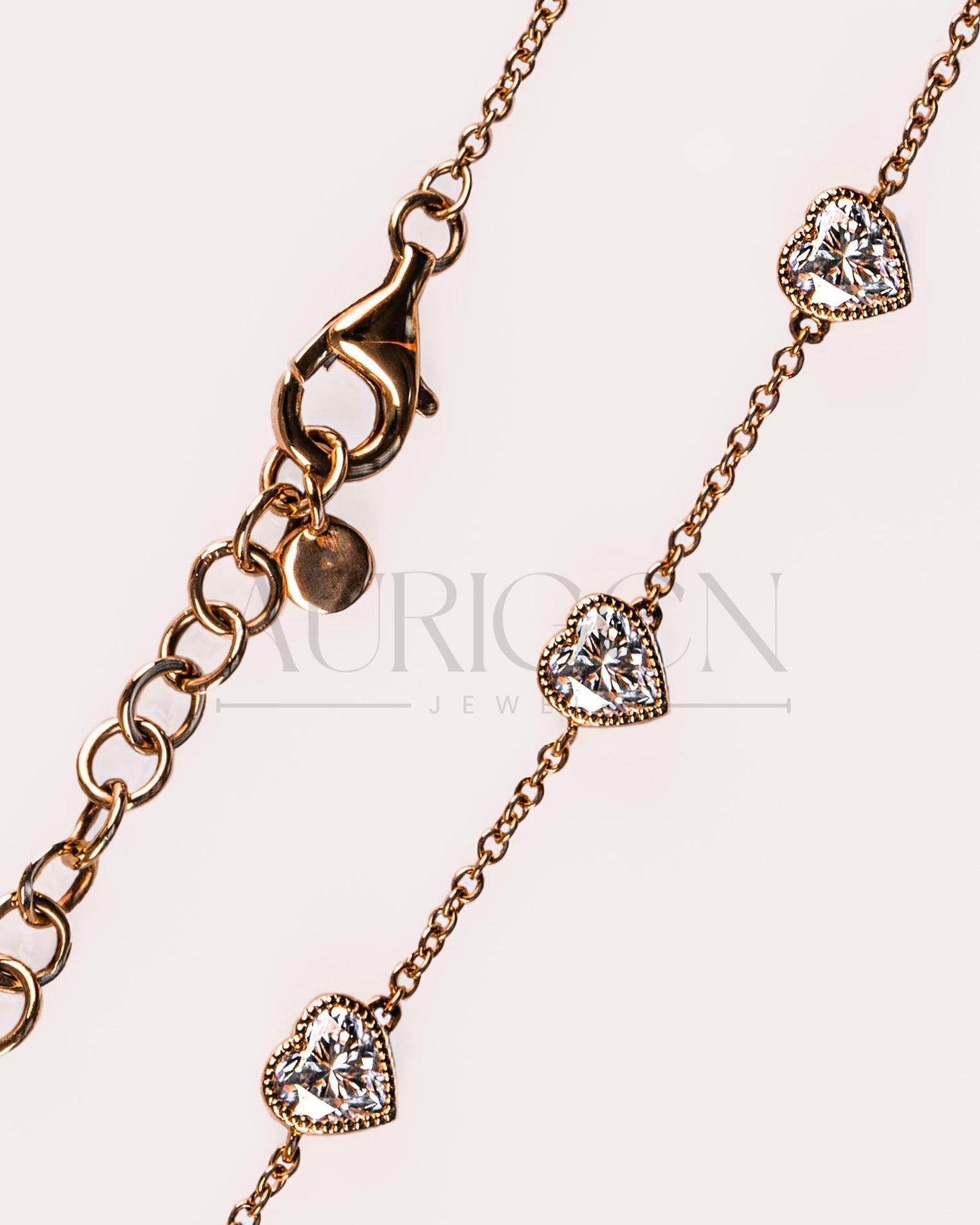 Classic Heart Cut Moissanite and Lab Grown Diamond Bracelet With Milgrain Bezel Setting