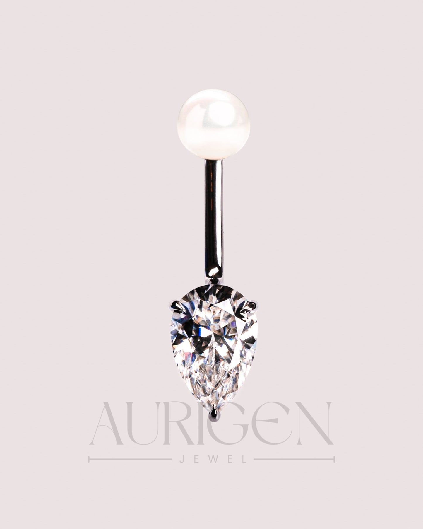 Brilliant Pearl and Pear Cut Moissanite and Lab Grown Diamond Earrings with Push Back