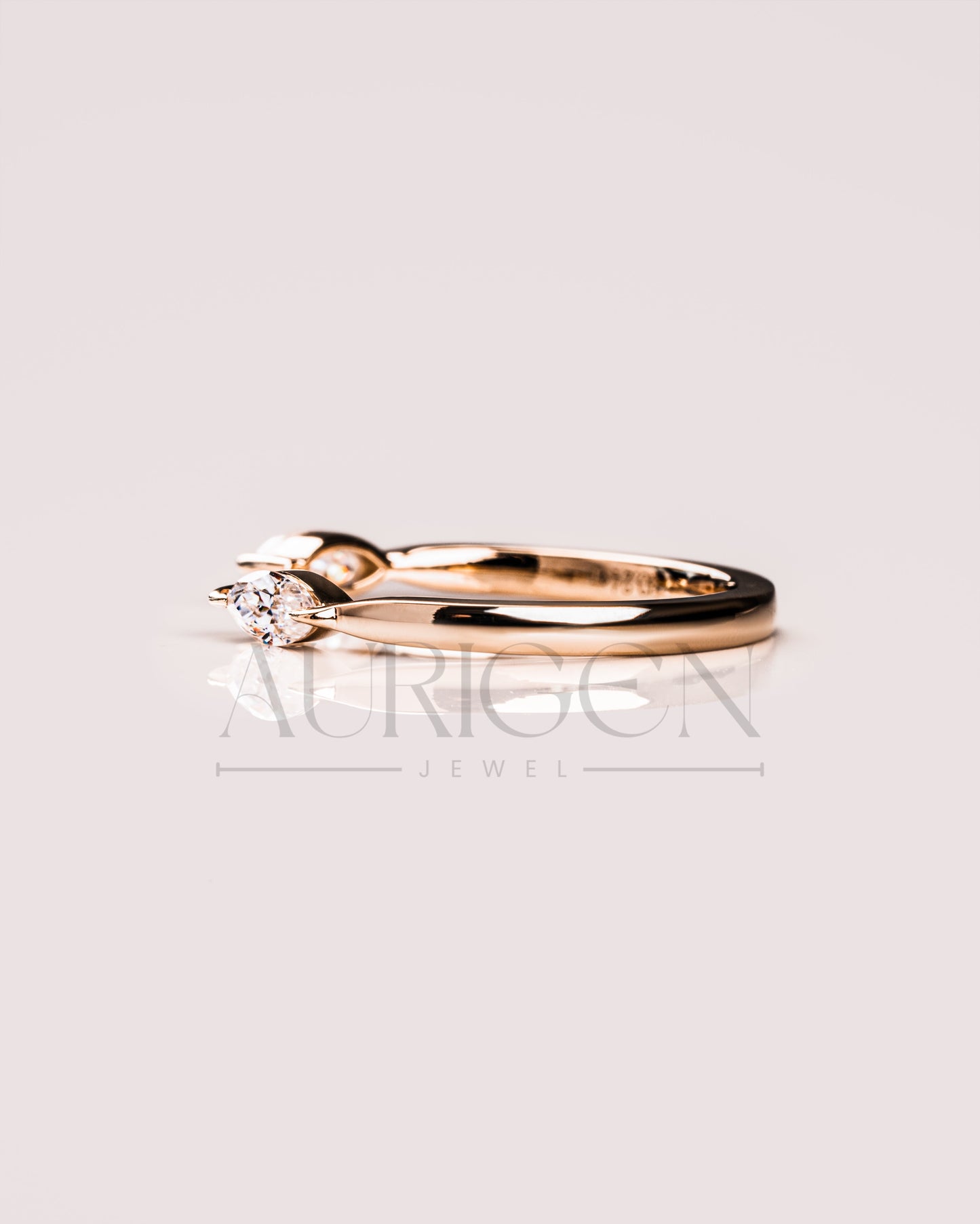 Fine Jewelry-Marquise Cut Moissanite and Lab Grown Diamond Toi Et Moi Band