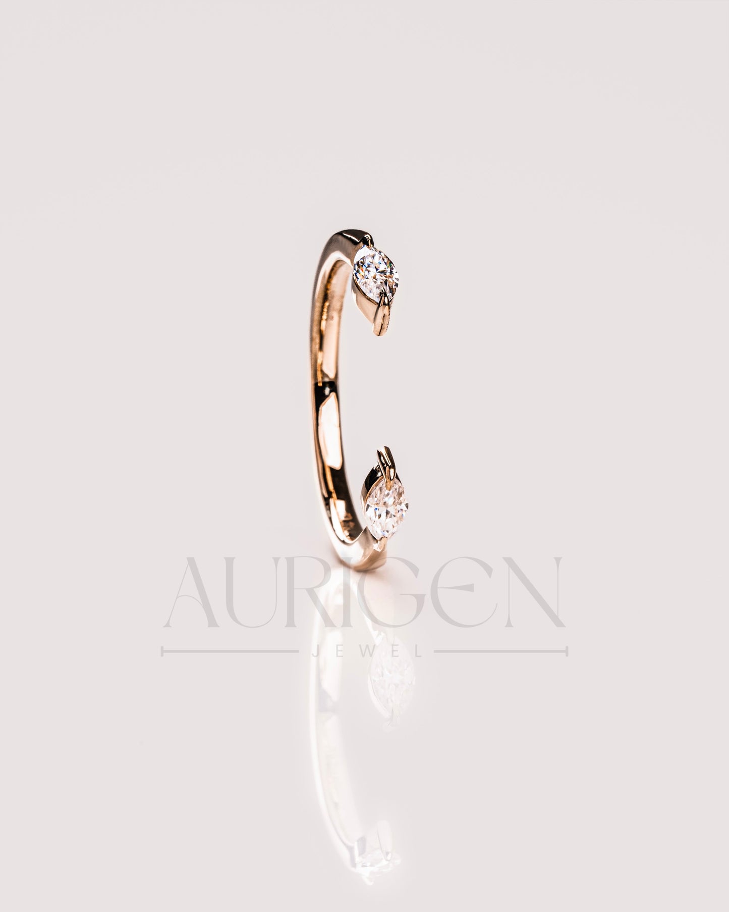 Fine Jewelry-Marquise Cut Moissanite and Lab Grown Diamond Toi Et Moi Band