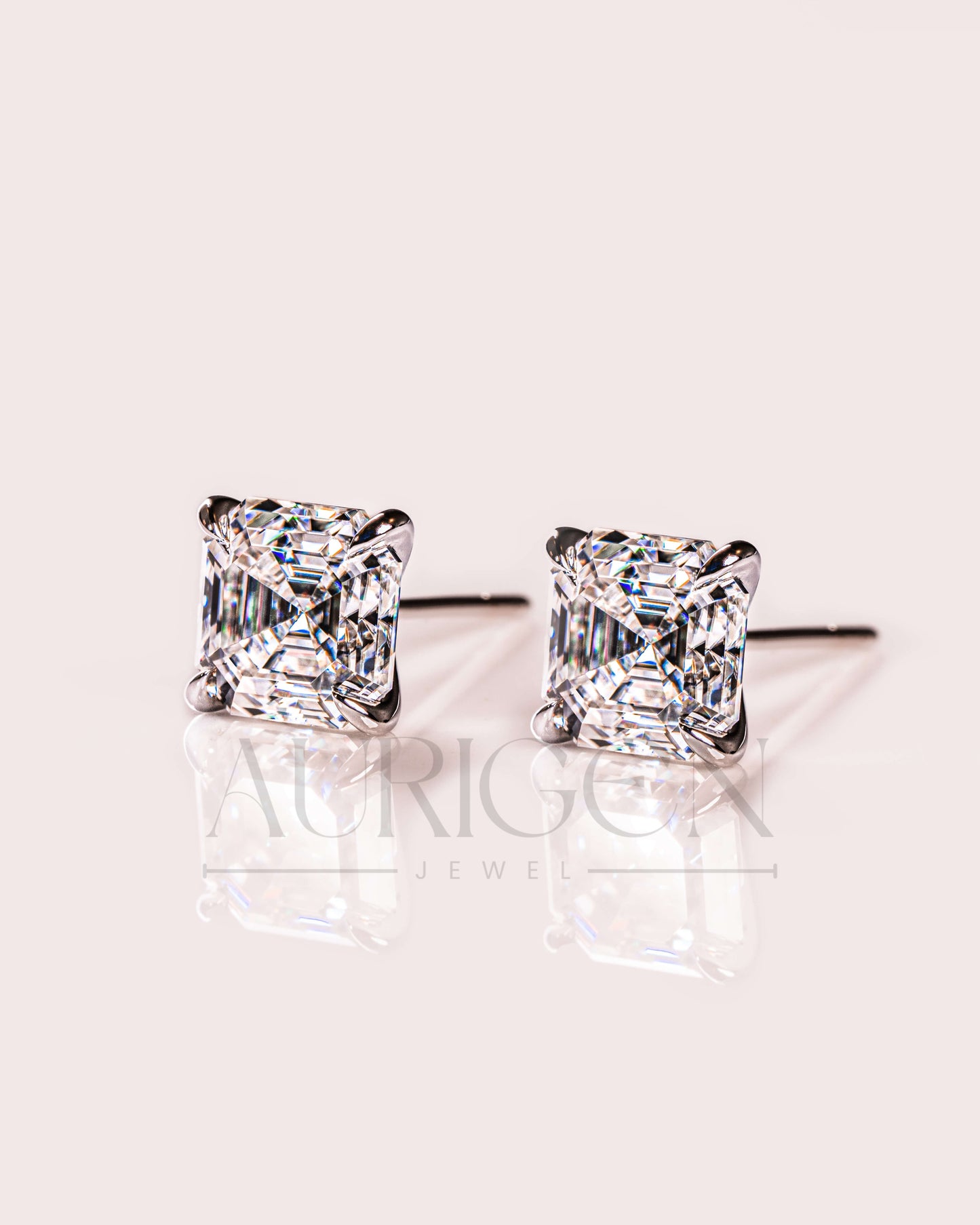 The Modern Classic: Asscher Cut Lab Grown and Moissanite Stud Earrings
