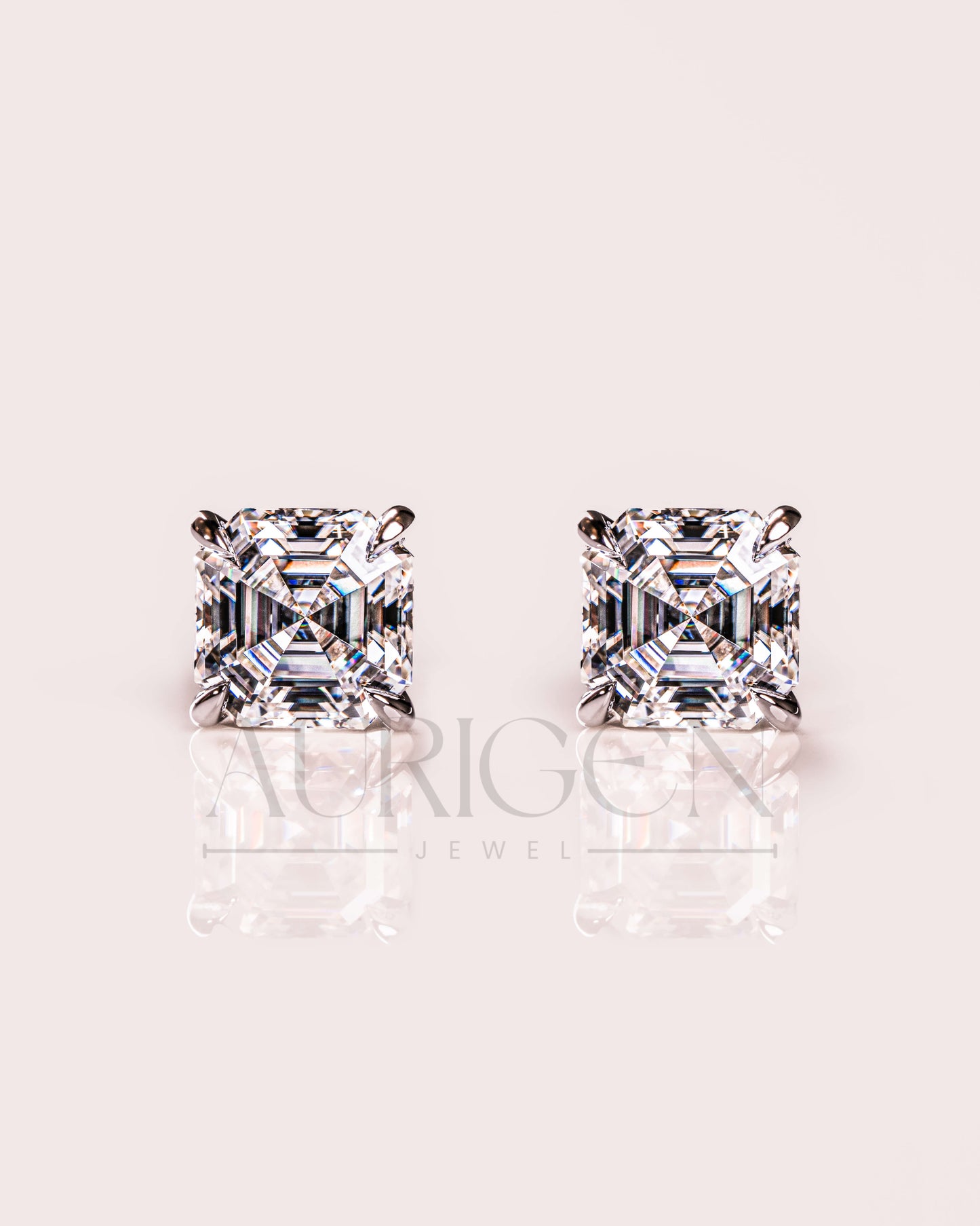 The Modern Classic: Asscher Cut Lab Grown and Moissanite Stud Earrings