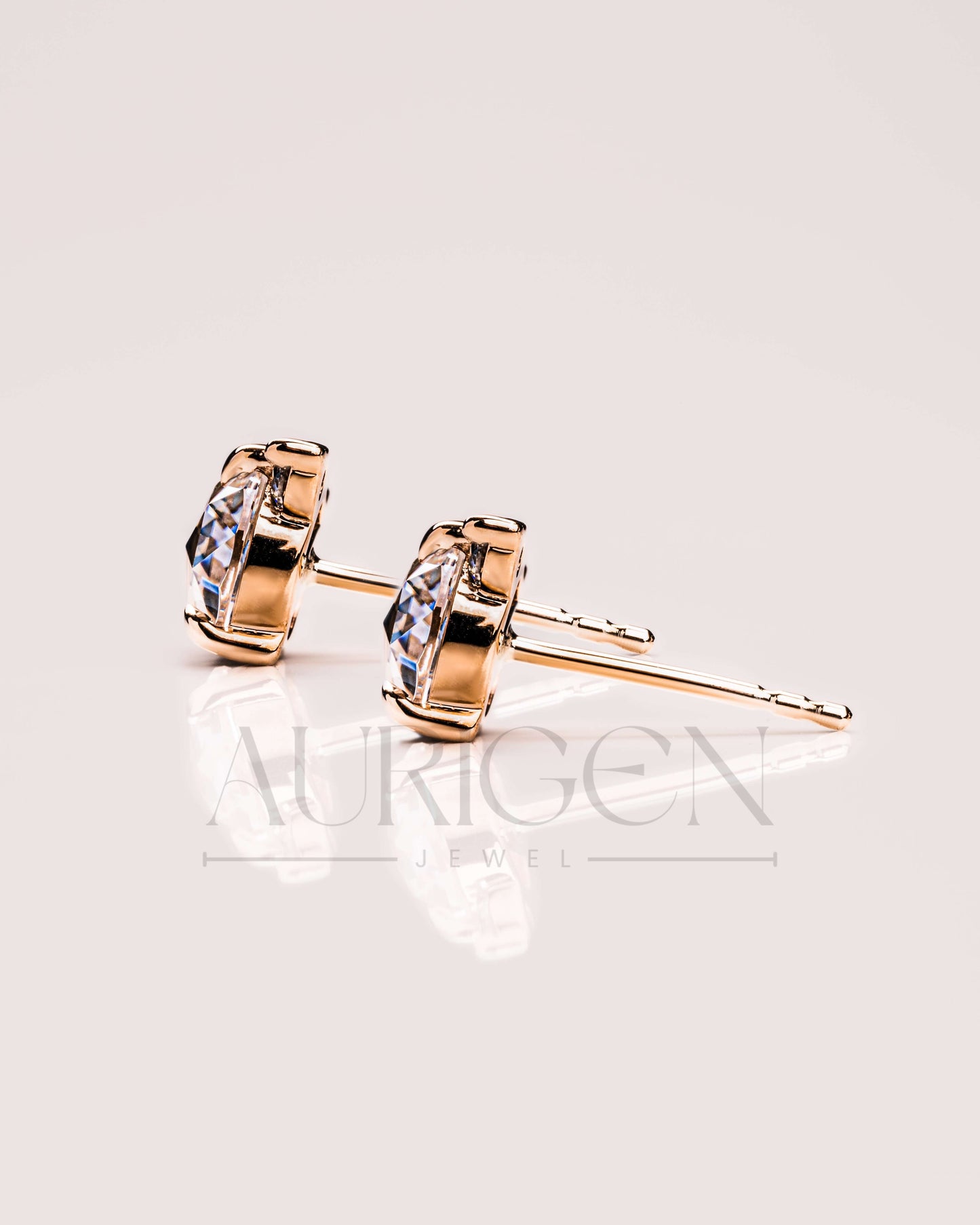 Elegant Round Rose Cut Cluster Earrings in 14k Yellow Gold