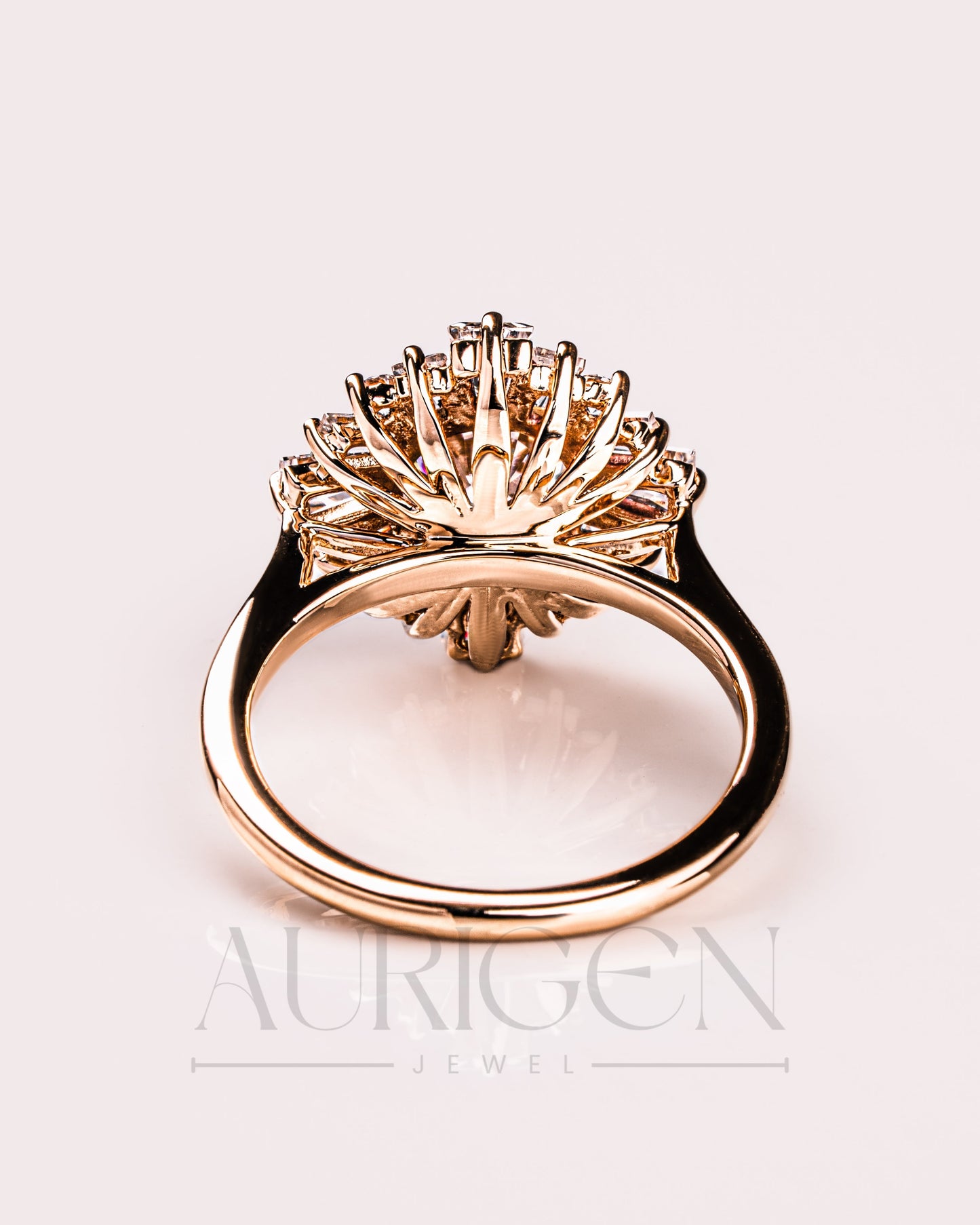 Vintage-Inspired Round Cut Moissanite & Lab Grown Diamond Sunburst Halo Ring