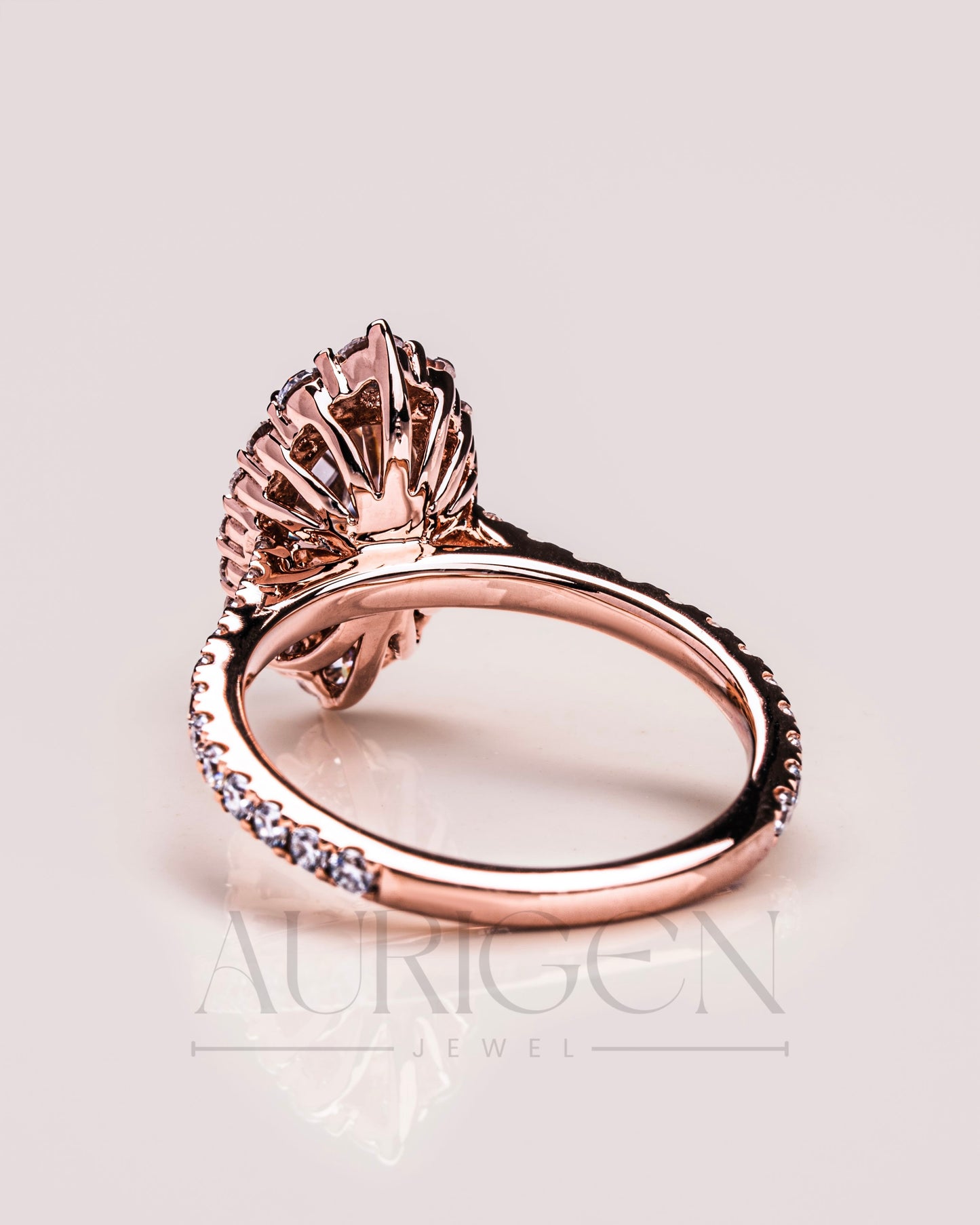Glamorous Oval Cut Moissanite and Lab Grown Diamond Ring – Halo and Pave Setting