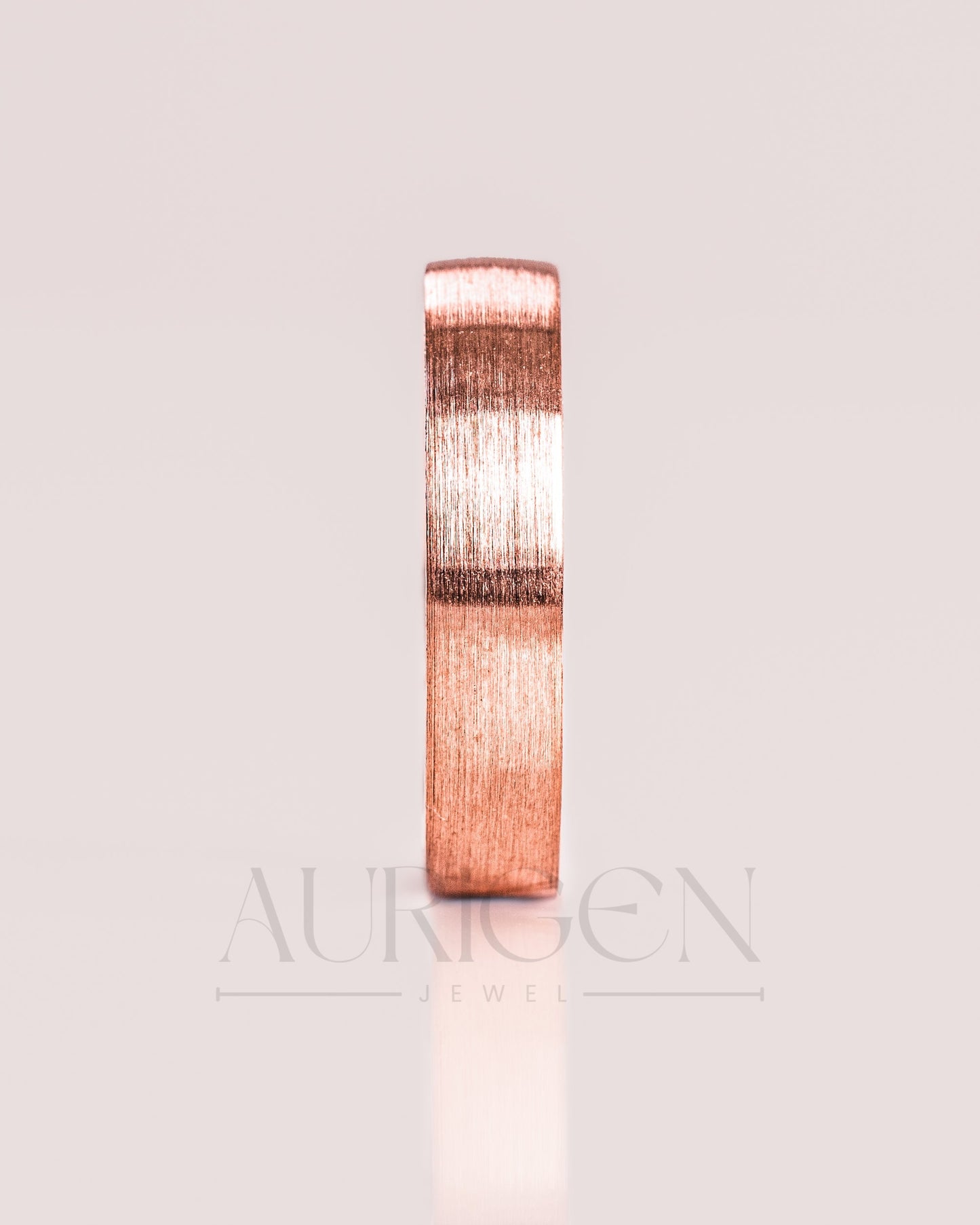 Delicate 14K Rose Gold Engagement Band-Hidden Round Lab Grown & Moissanite Diamond